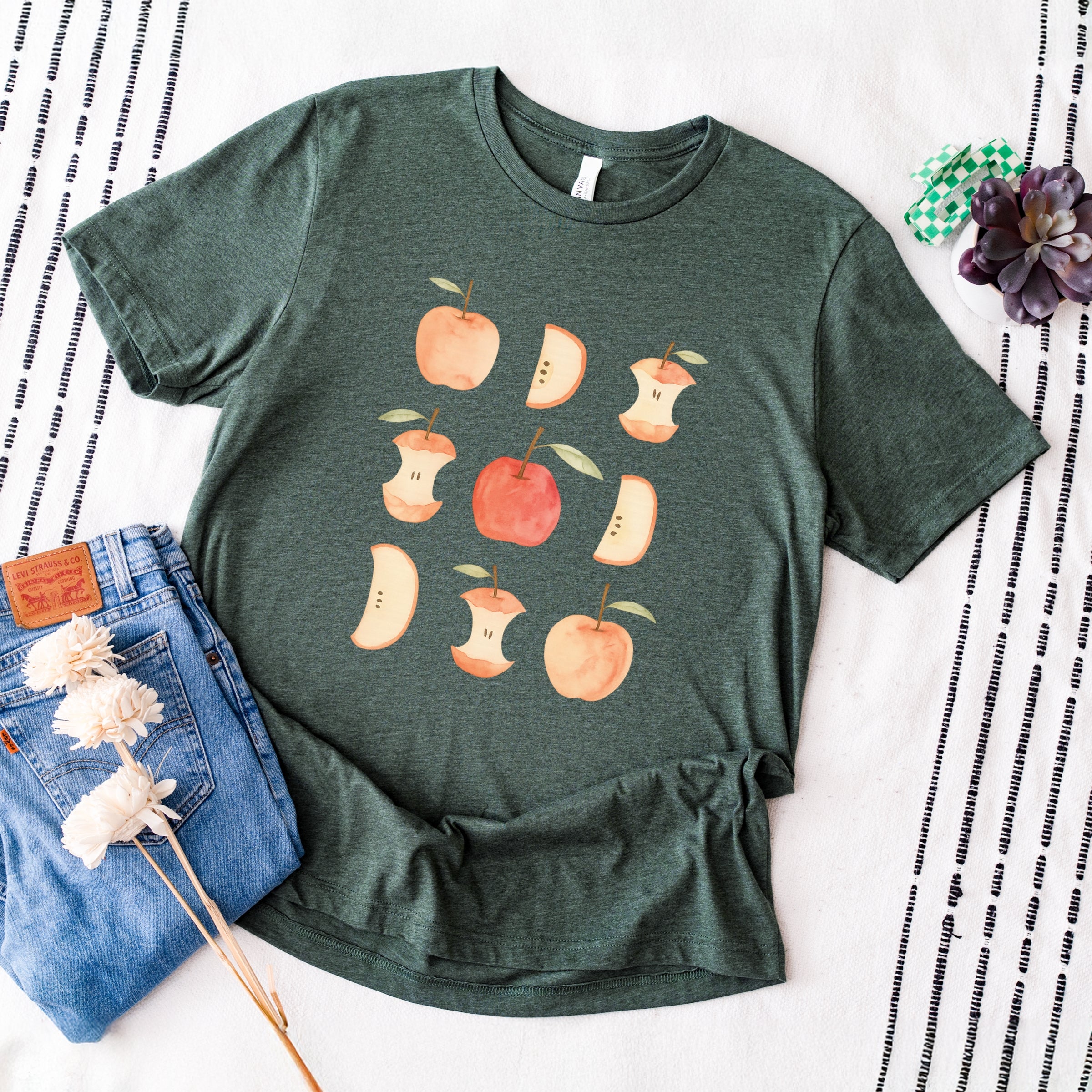 Watercolor Apple Chart shirt design - Short Sleeve Tee