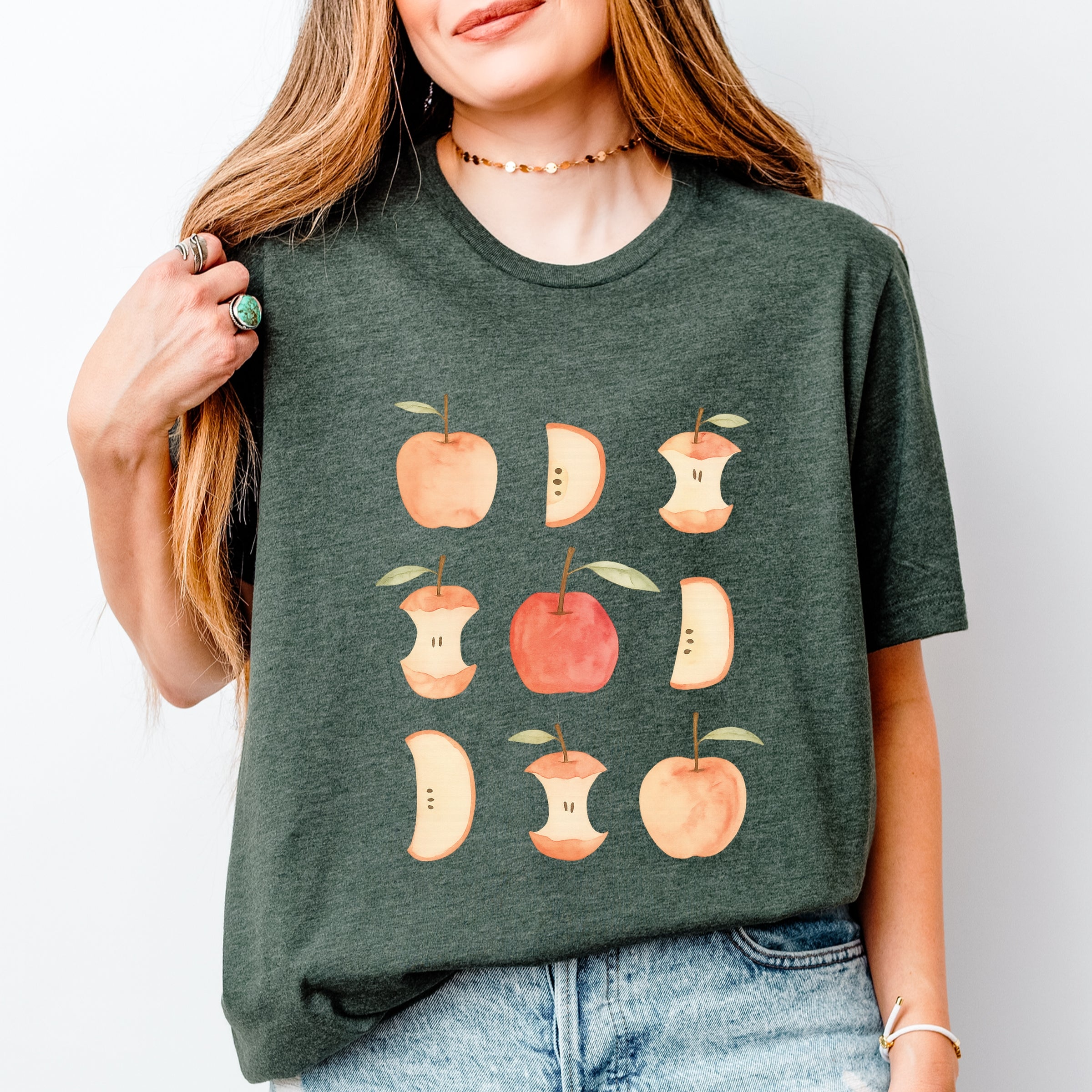 Watercolor Apple Chart shirt design - Short Sleeve Tee