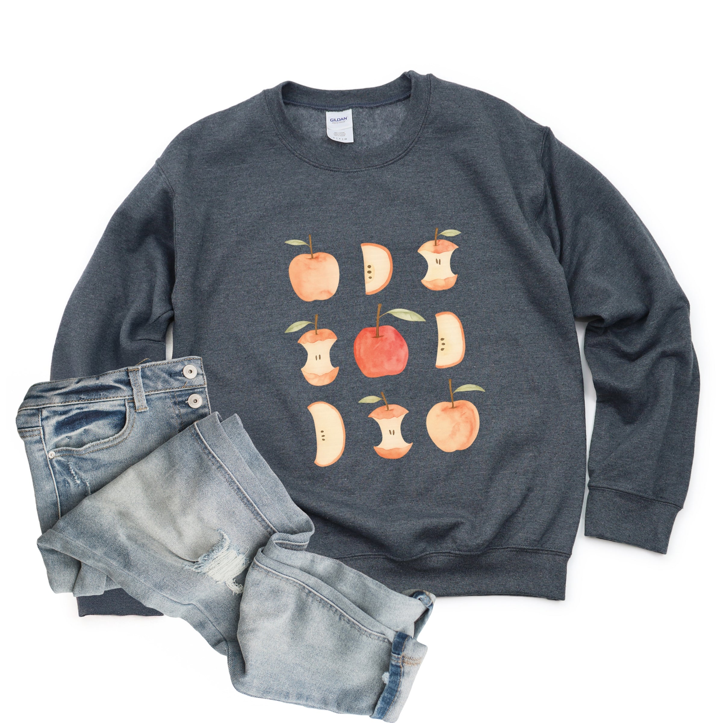 Watercolor Apple Chart shirt design - Sweatshirt