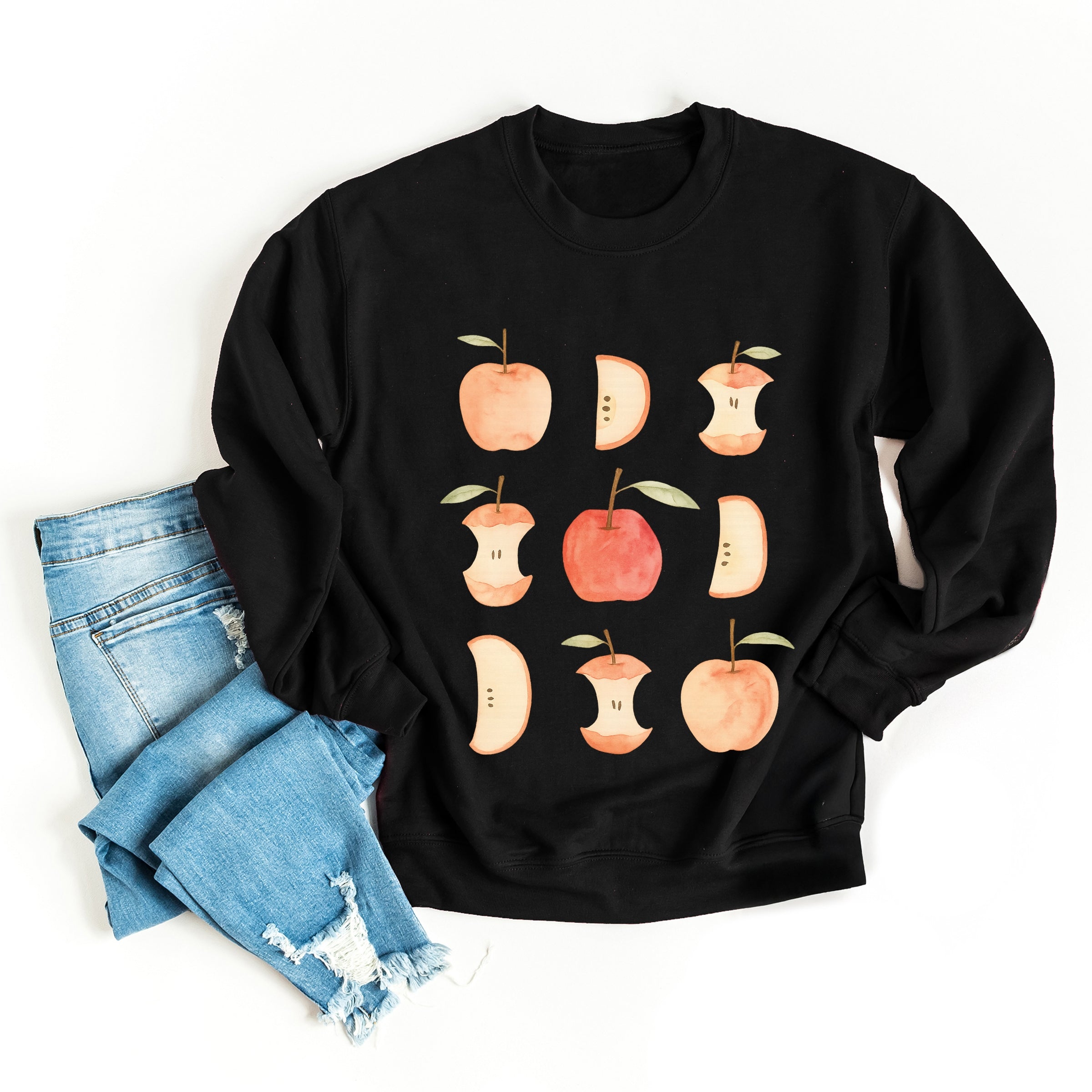 Watercolor Apple Chart shirt design - Sweatshirt
