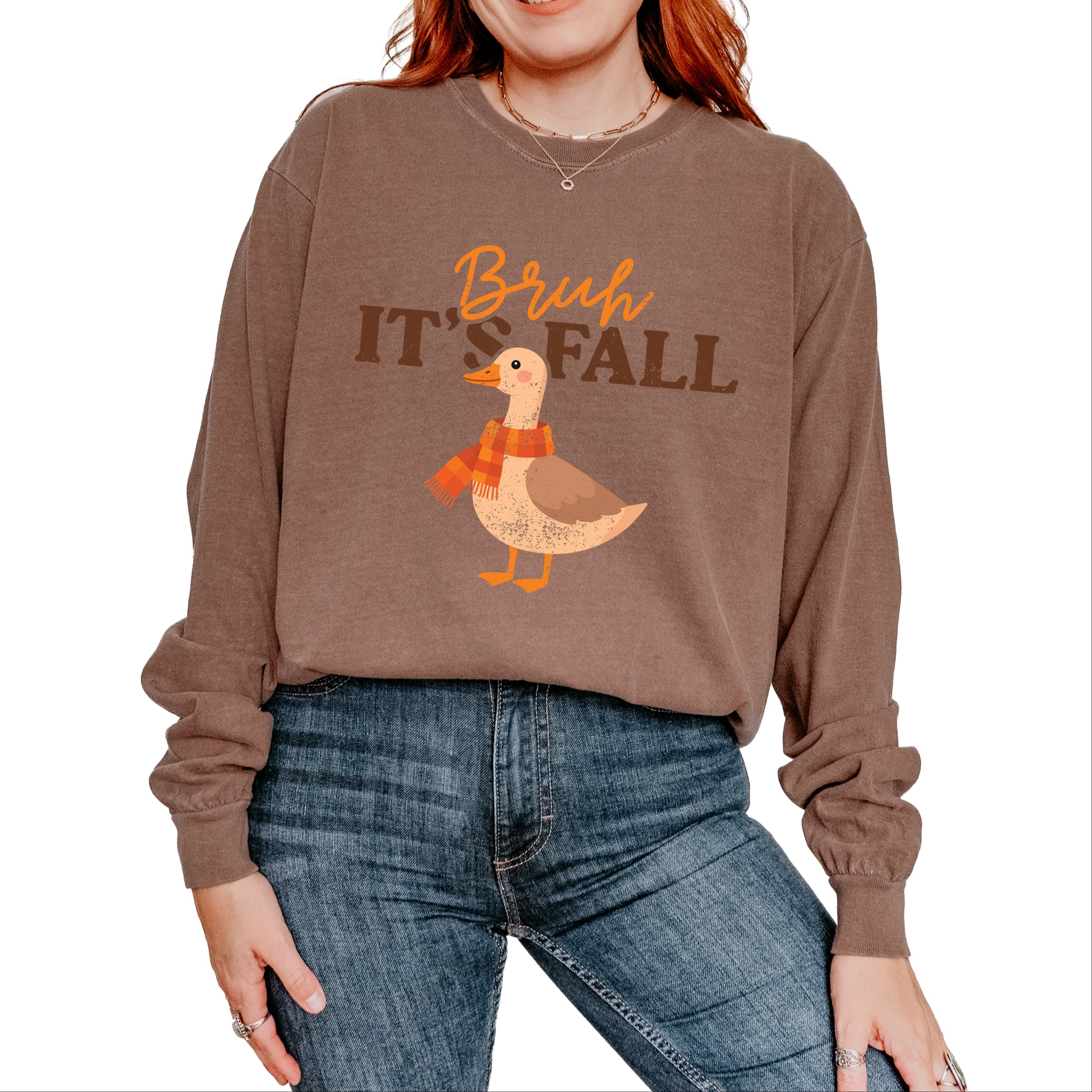 Bruh It's Fall Goose - Garment Dyed Long Sleeve