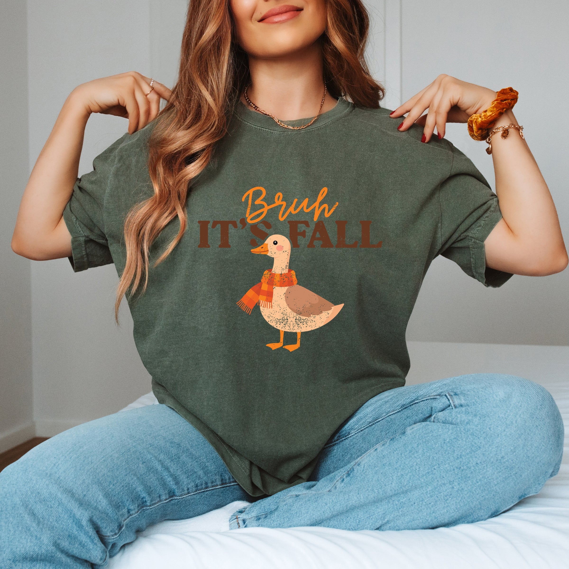 Bruh It's Fall Goose - Garment Dyed Tee
