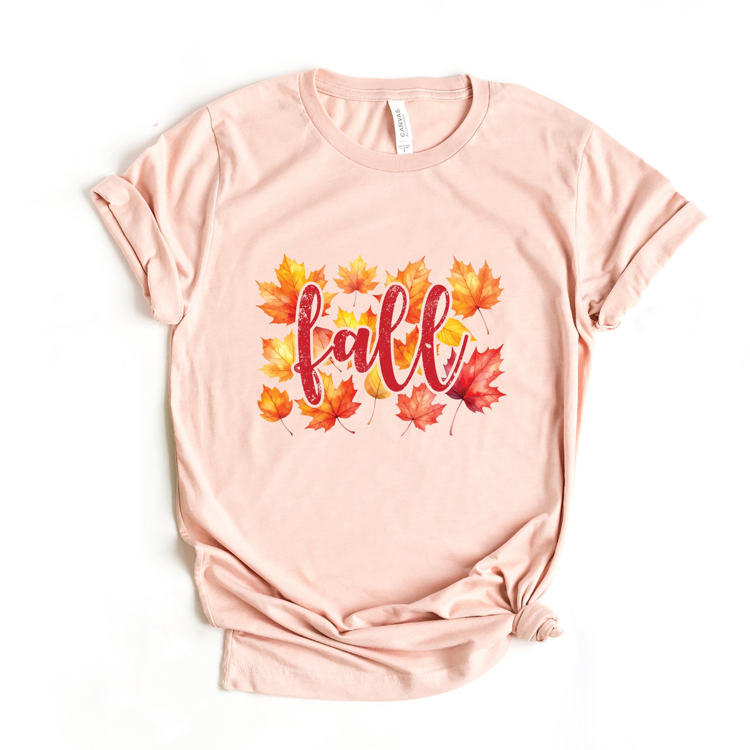 Fall Leaves Watercolor - Women's Short Sleeve Graphic T-Shirt