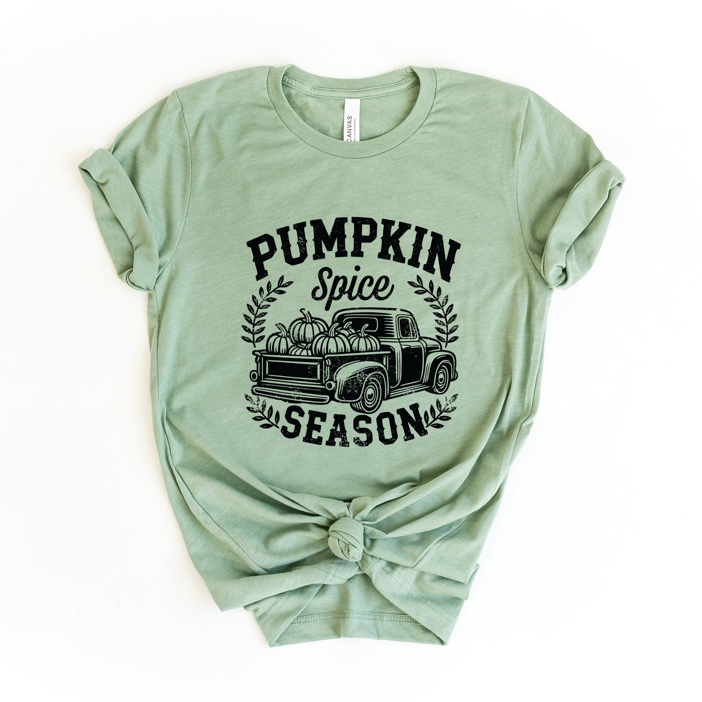 Pumpkin Spice Season Truck Distressed - Short Sleeve Tee
