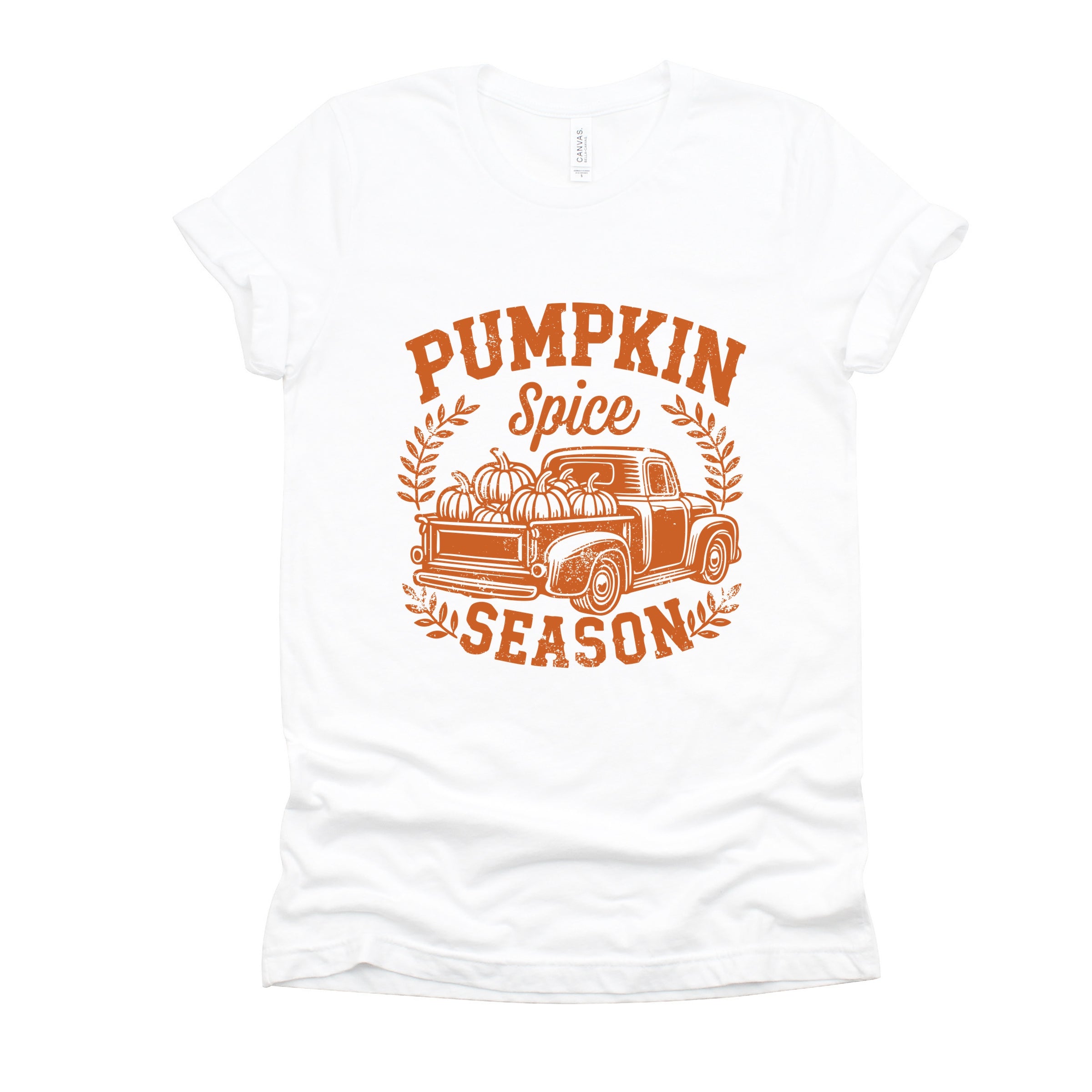 Pumpkin Spice Season Truck Distressed - Women's Short Sleeve Graphic T-Shirt