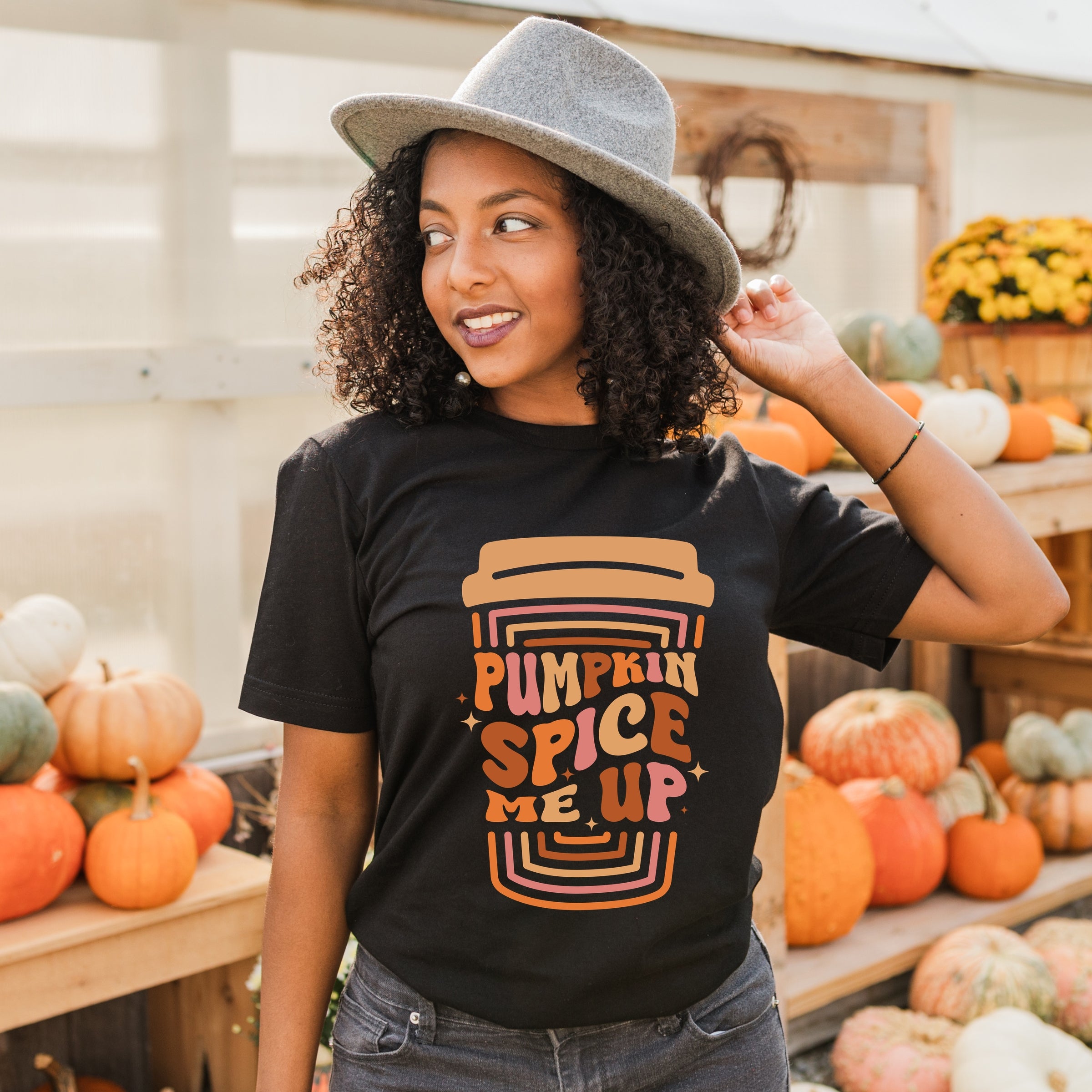 Pumpkin Spice Me Up Cup - Women's Short Sleeve Graphic T-Shirt