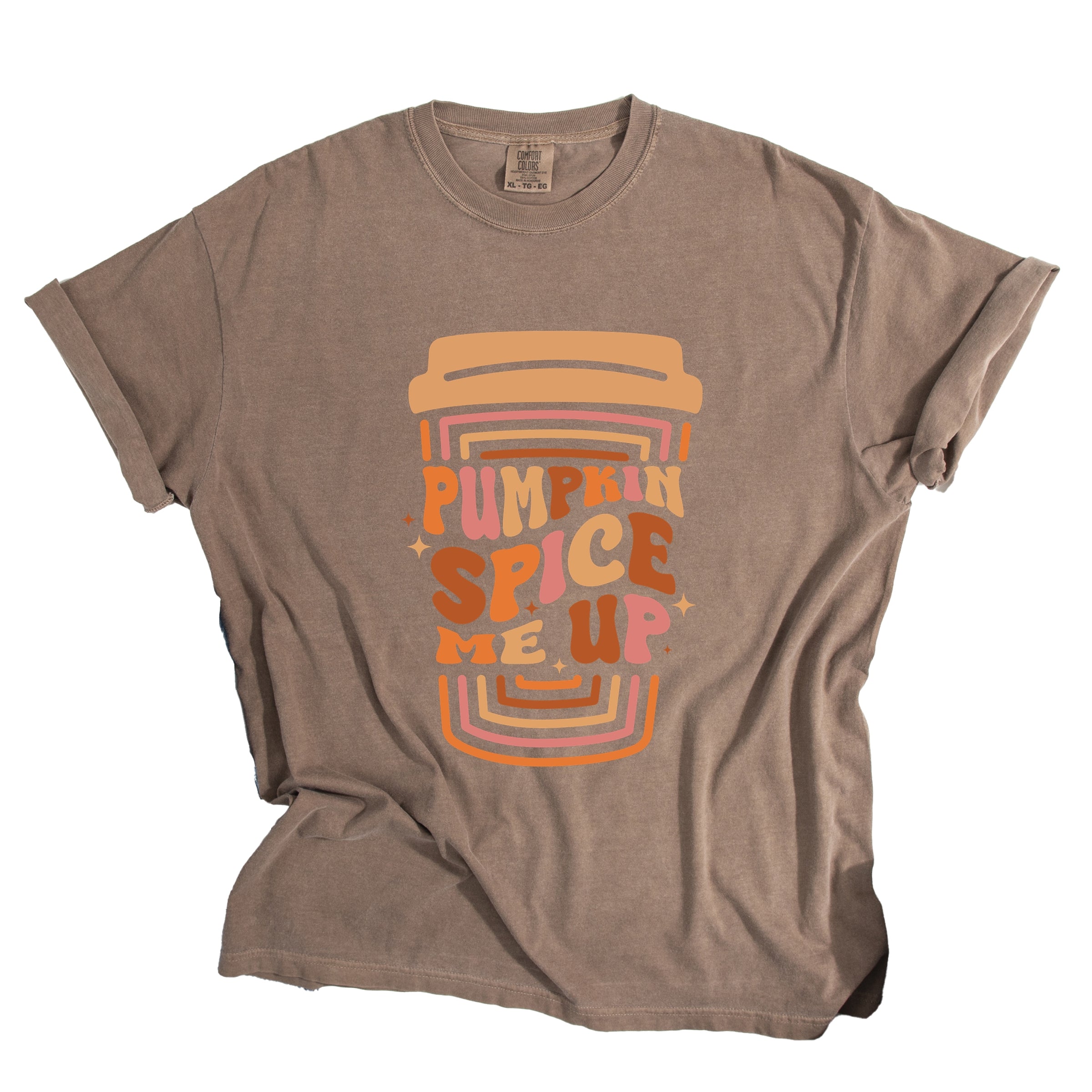 Pumpkin Spice Me Up Cup - Women's Garment Dyed Graphic T-Shirt