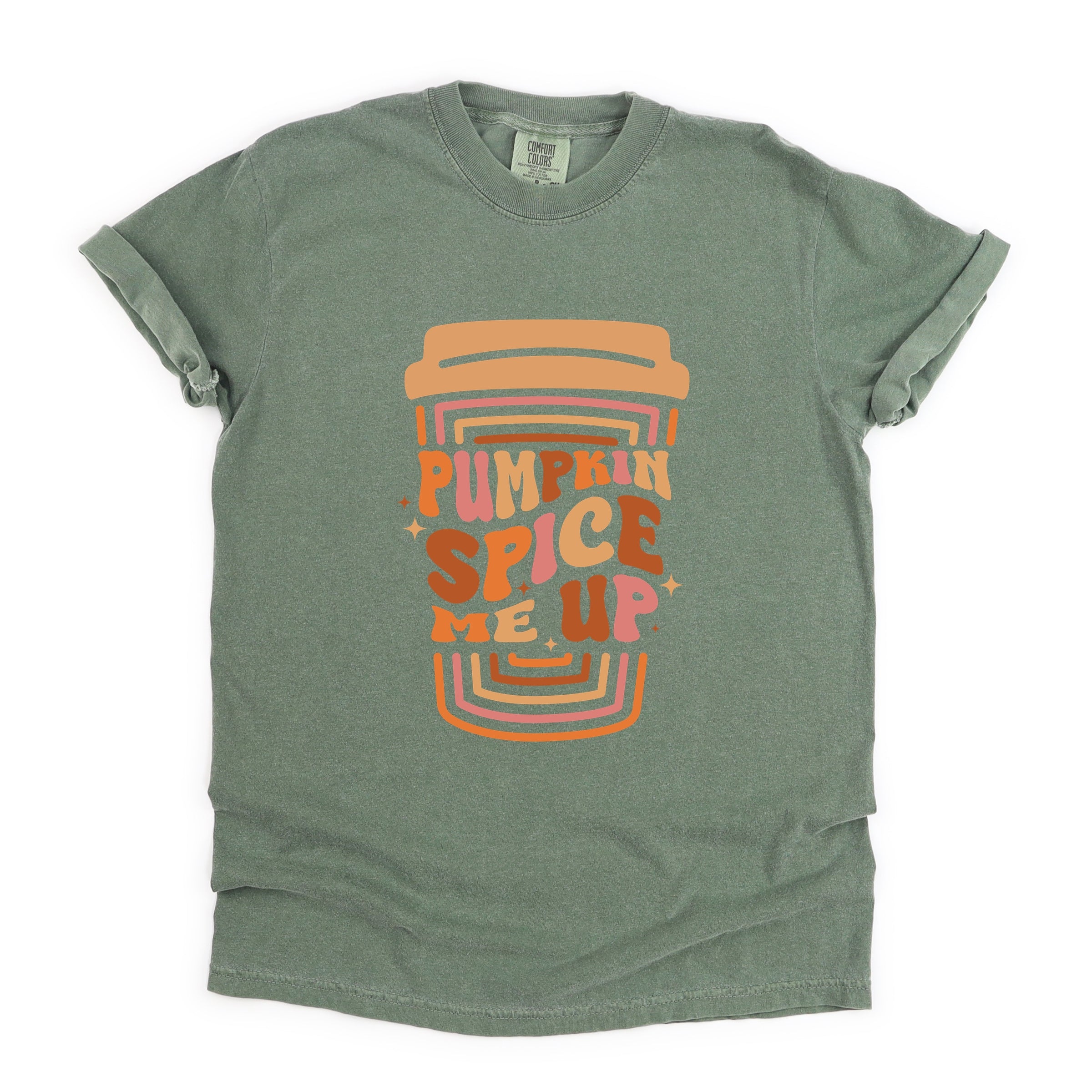 Pumpkin Spice Me Up Cup - Women's Garment Dyed Graphic T-Shirt