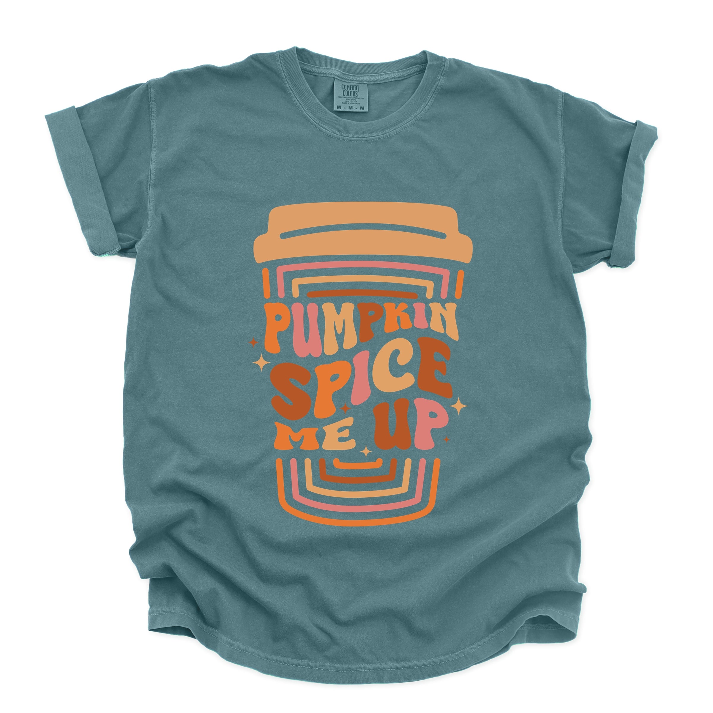 Pumpkin Spice Me Up Cup - Women's Garment Dyed Graphic T-Shirt