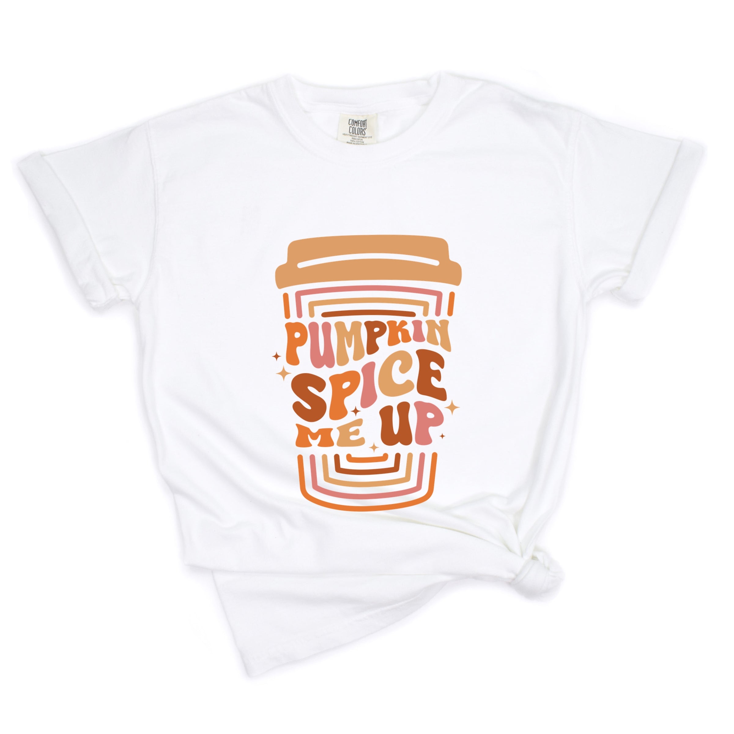Pumpkin Spice Me Up Cup - Women's Garment Dyed Graphic T-Shirt