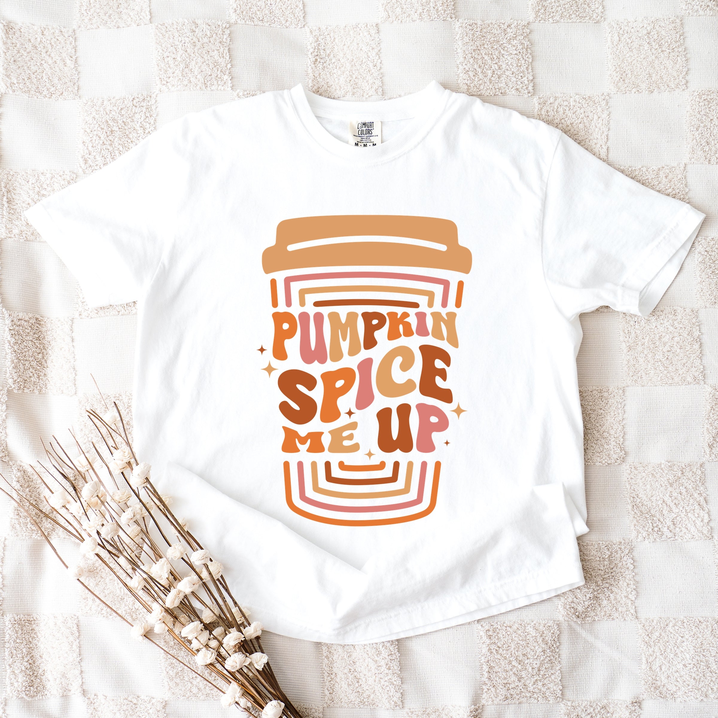 Pumpkin Spice Me Up Cup - Women's Garment Dyed Graphic T-Shirt