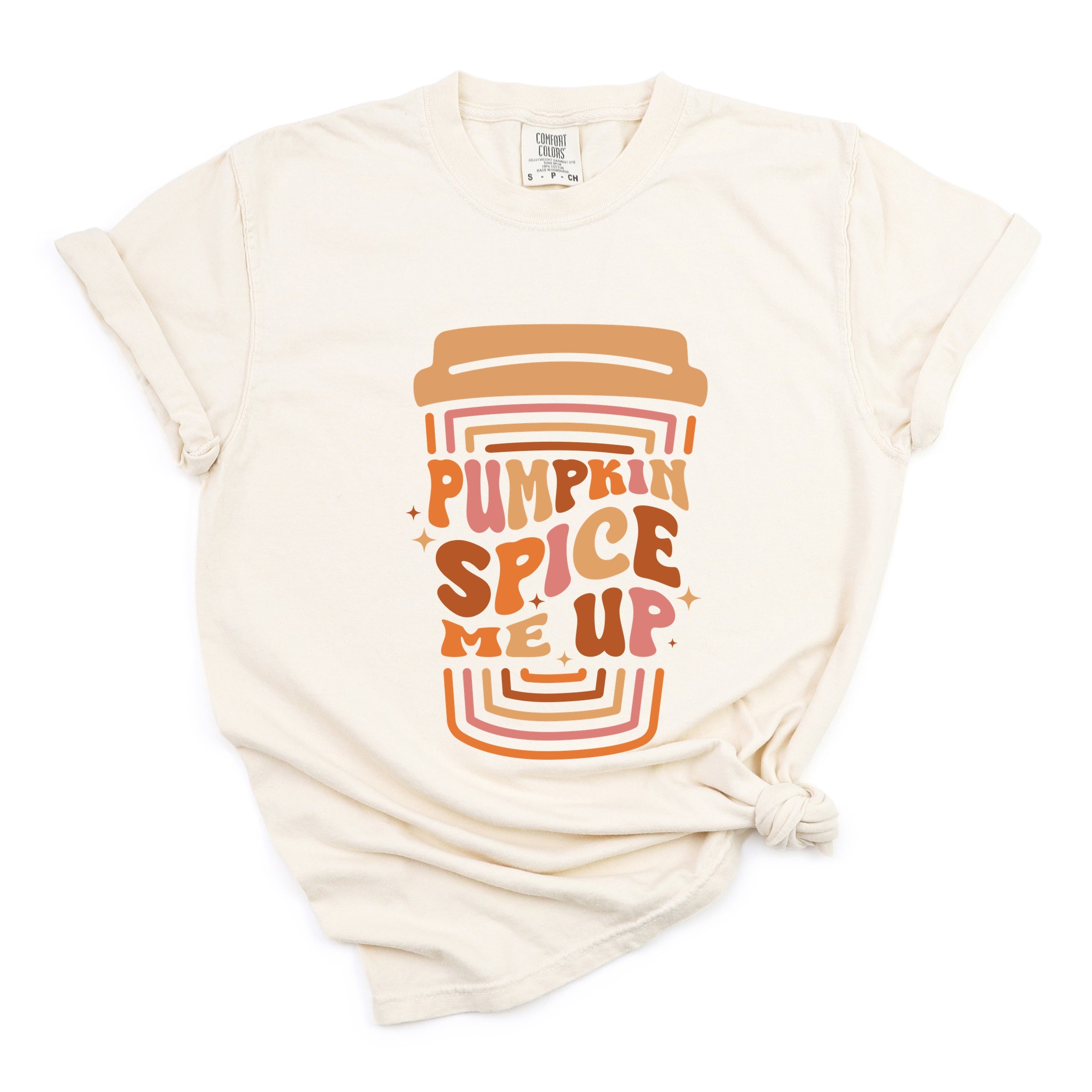 Pumpkin Spice Me Up Cup - Women's Garment Dyed Graphic T-Shirt
