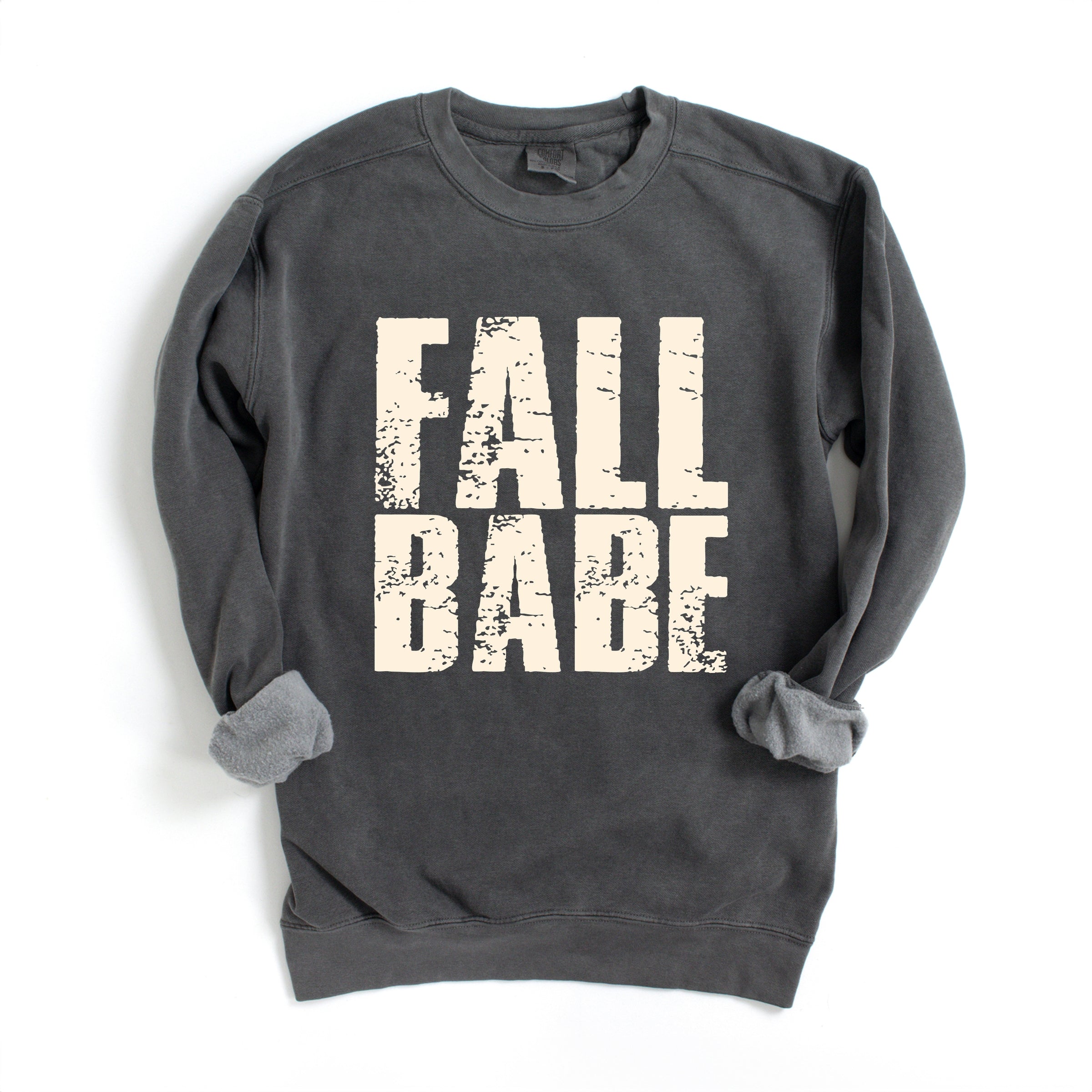 Fall Babe Distressed - Women's Garment Dyed Graphic Sweatshirt