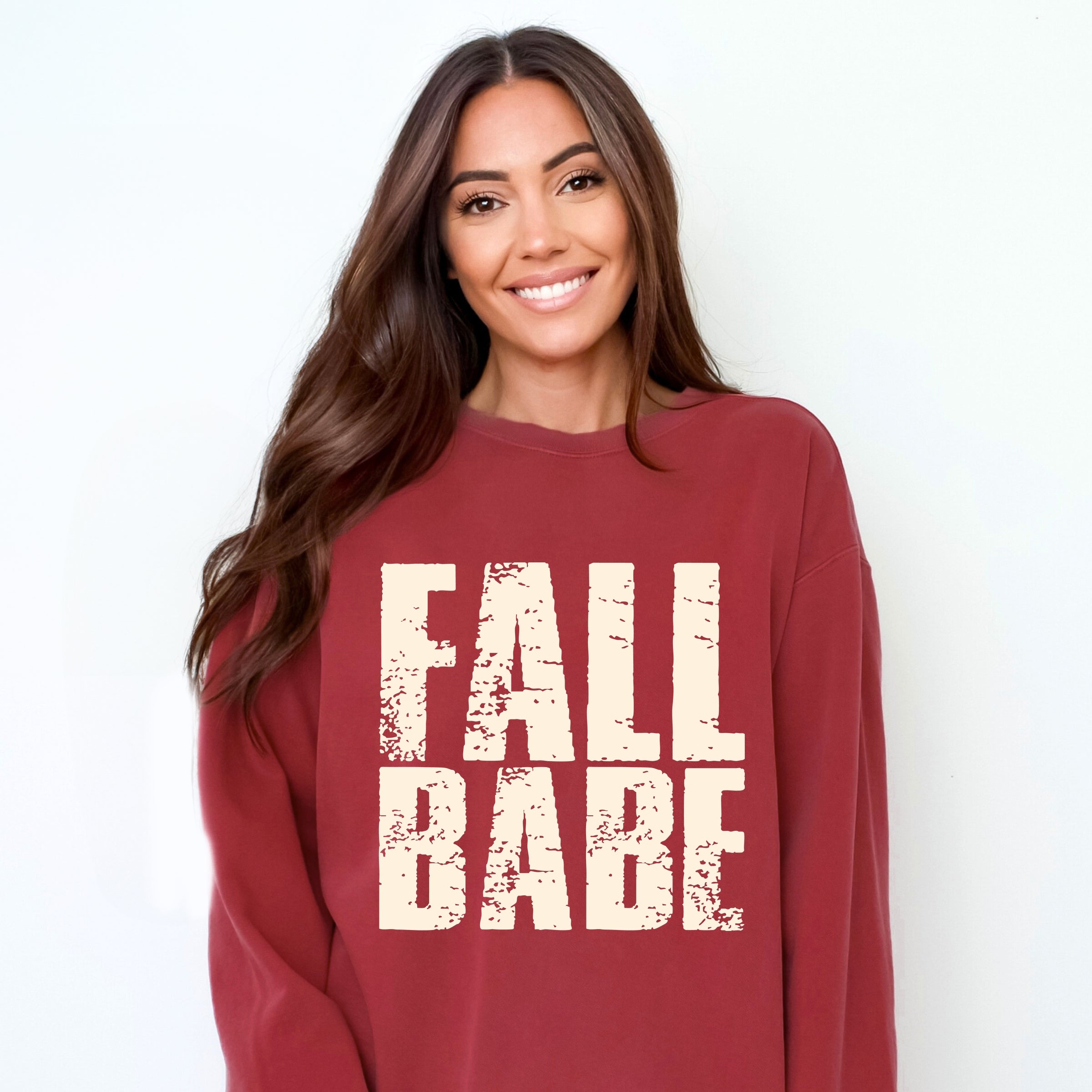 Fall Babe Distressed - Women's Garment Dyed Graphic Sweatshirt