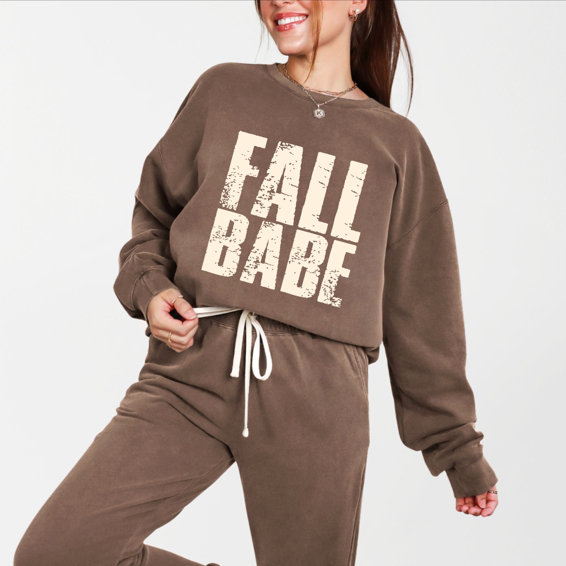 Fall Babe Distressed - Women's Lightweight Garment Dyed Sweatshirt