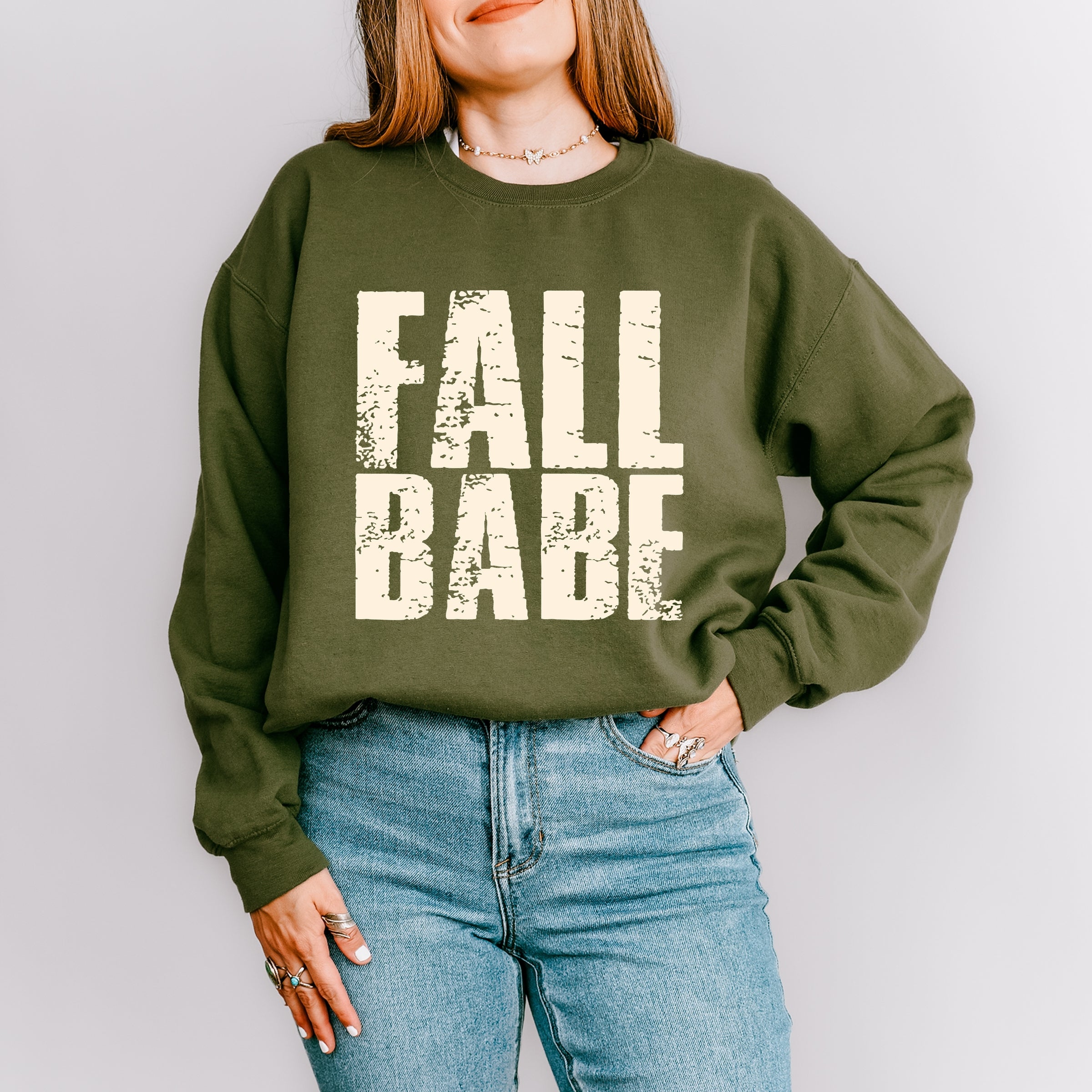 Fall Babe Distressed -  Women's Graphic Sweatshirt