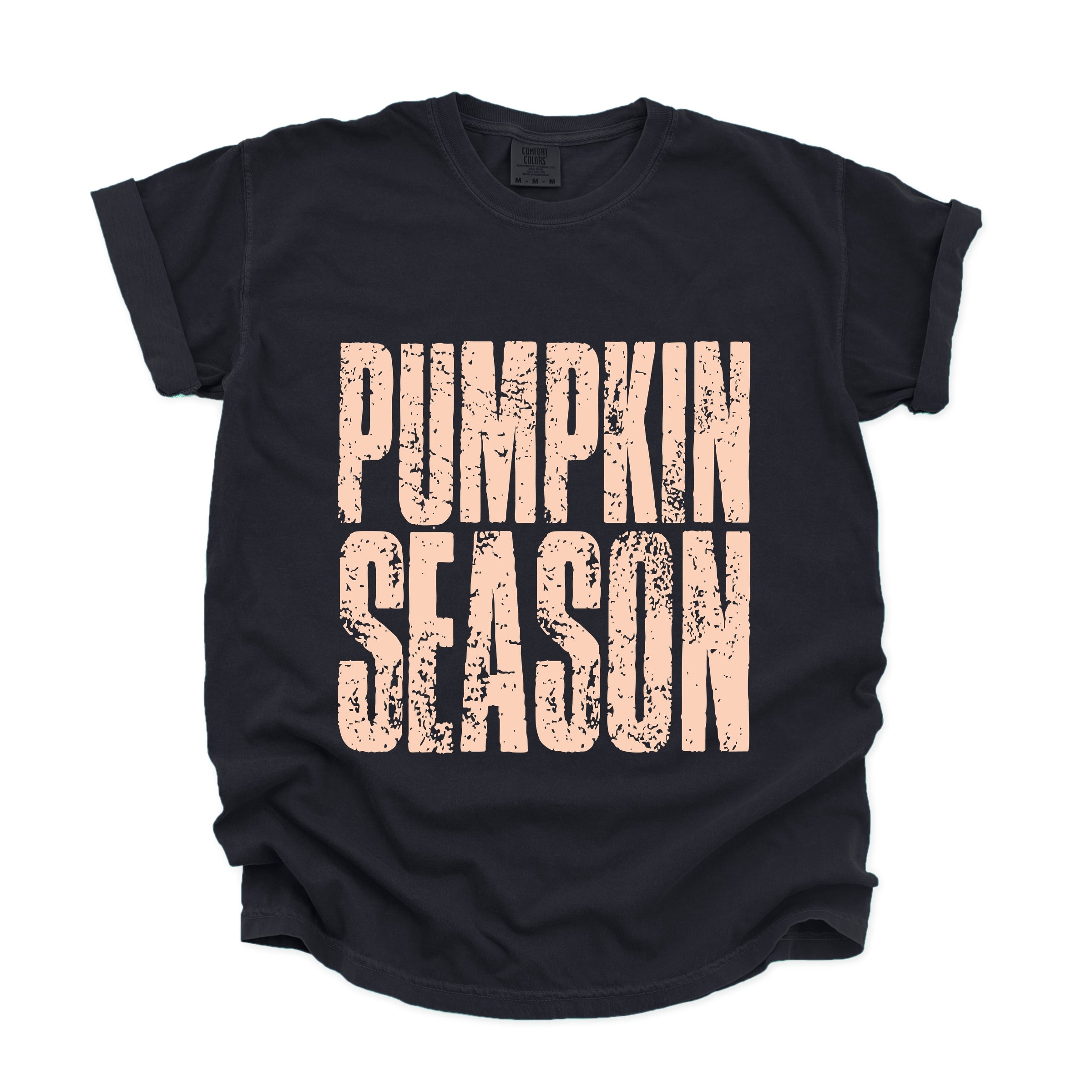 Pumpkin Season Stacked Distressed - Women's Garment Dyed Graphic T-Shirt