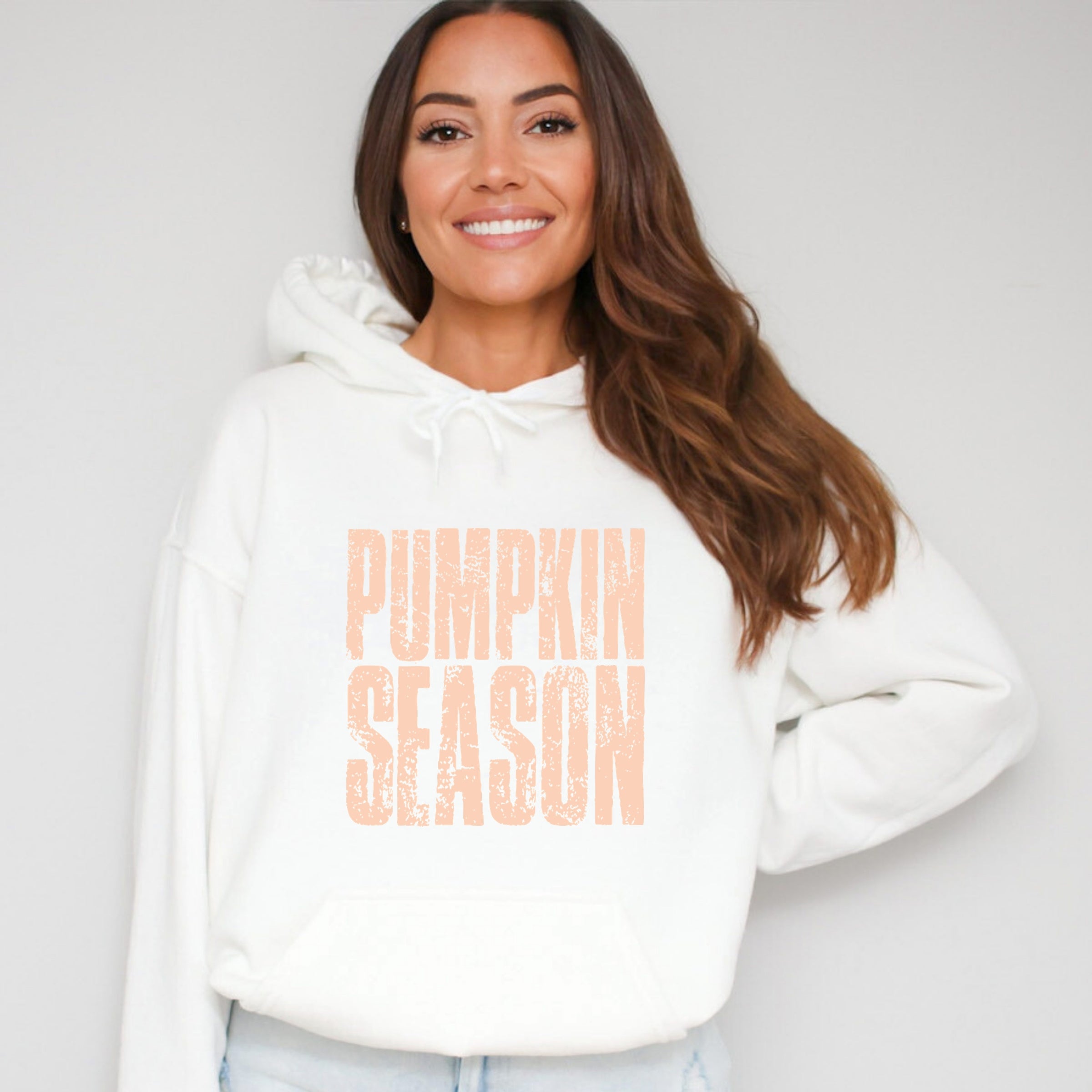 Pumpkin Season Stacked Distressed - Women's Graphic Hoodie