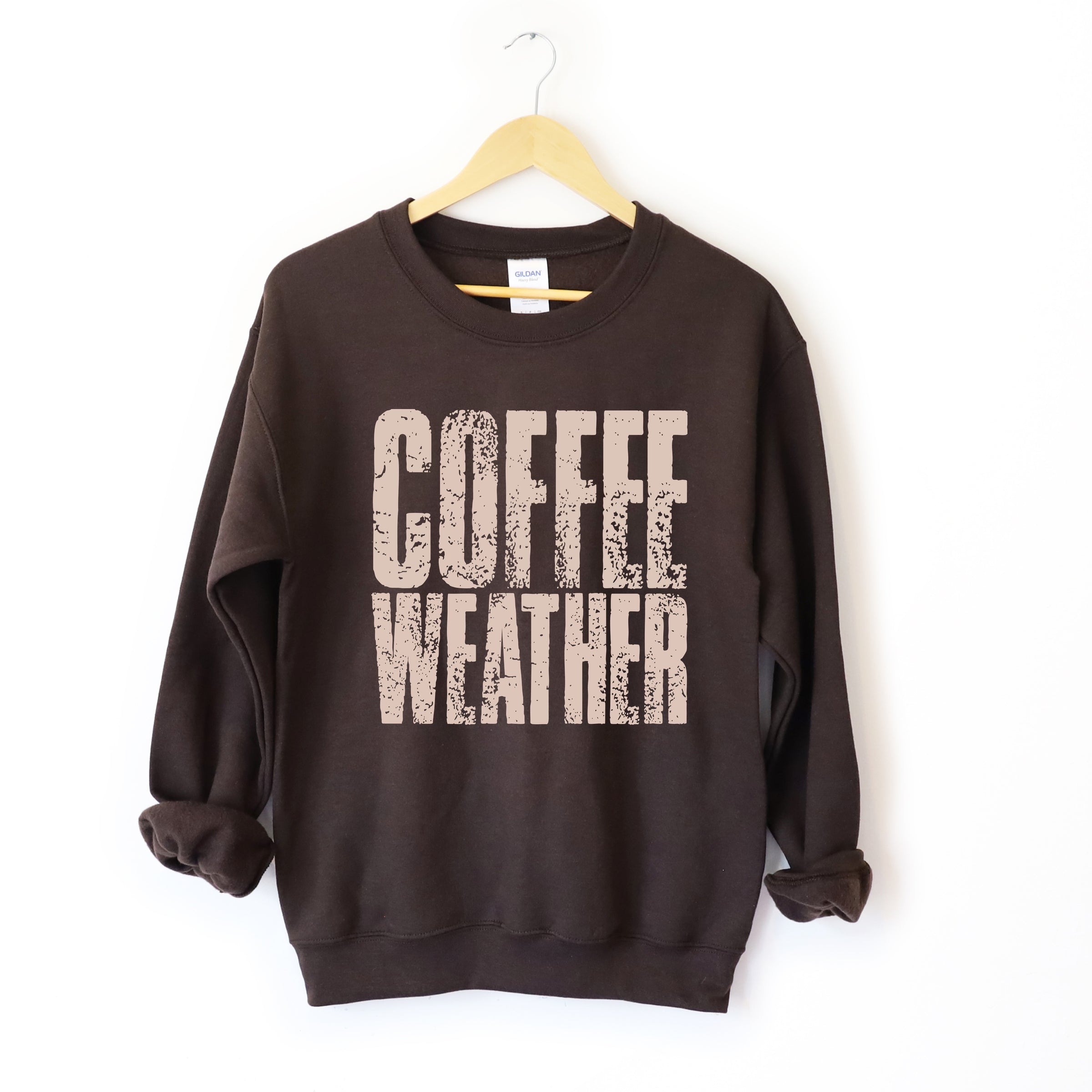 Coffee Weather Distressed - Sweatshirt