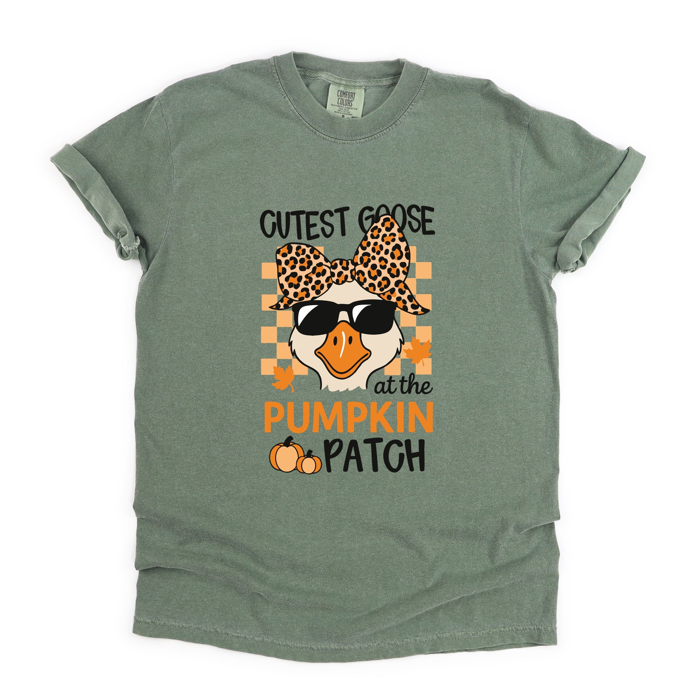 Cutest Goose At The Pumpkin Patch - Womens Garment Dyed Tee