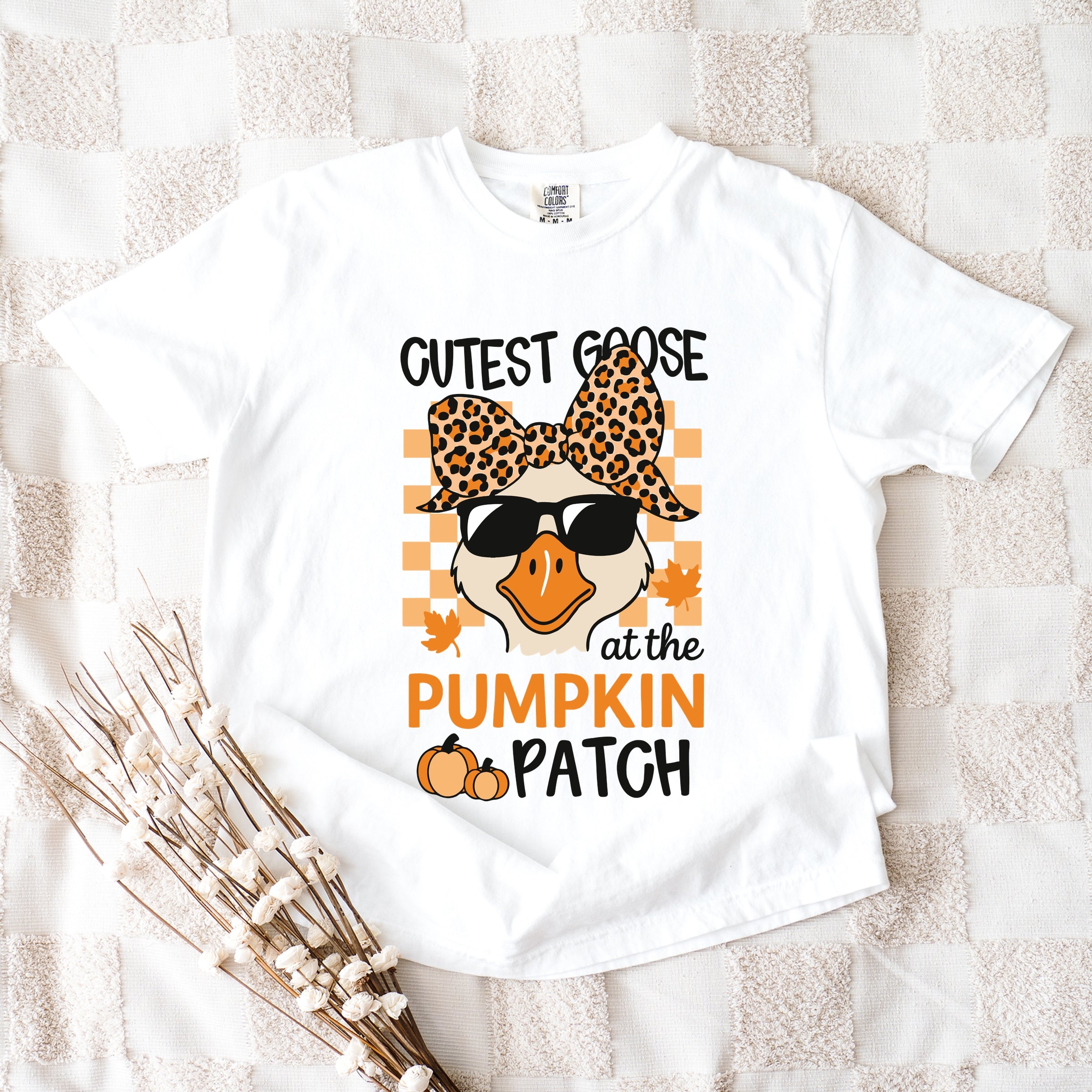 Cutest Goose At The Pumpkin Patch - Womens Garment Dyed Tee