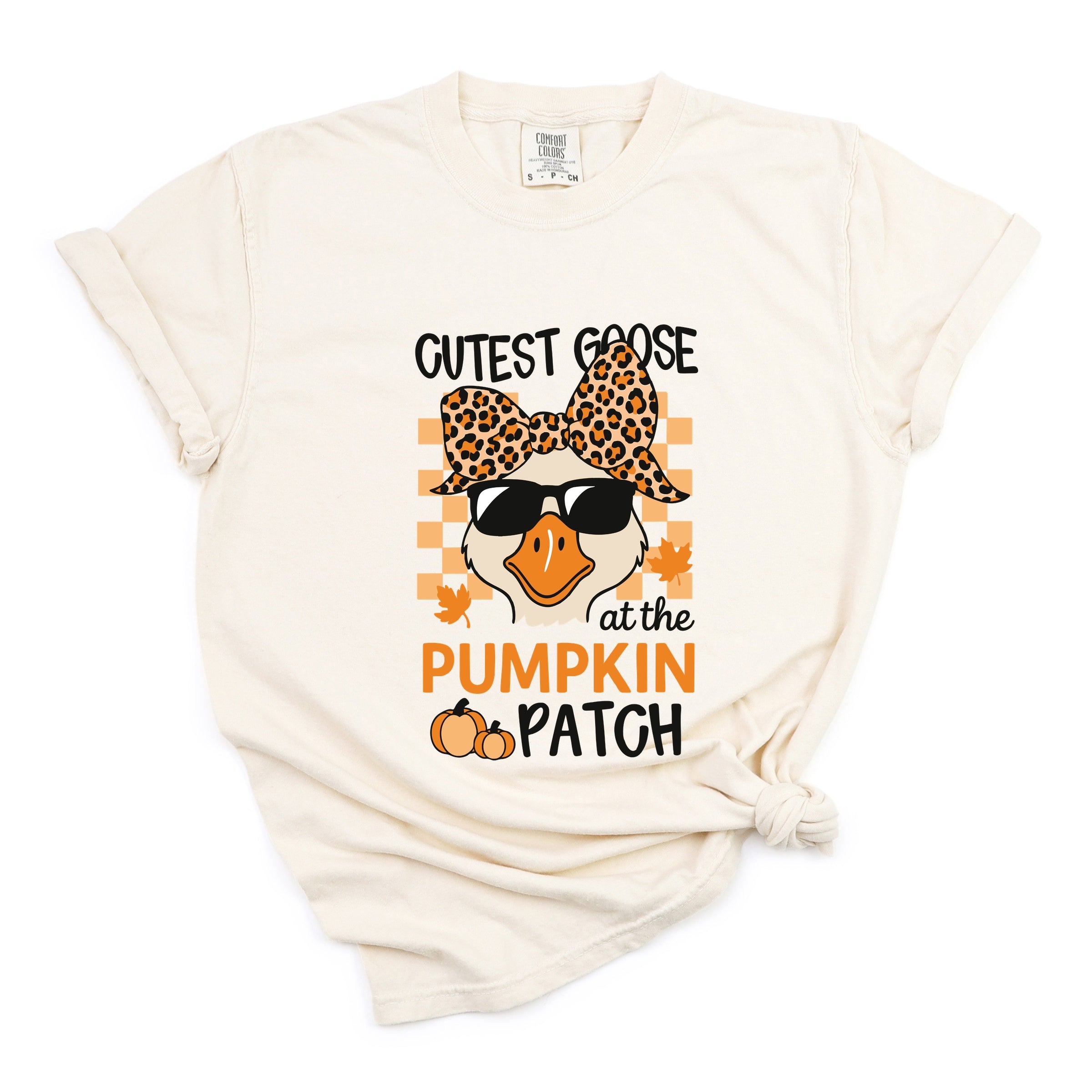 Cutest Goose At The Pumpkin Patch - Womens Garment Dyed Tee