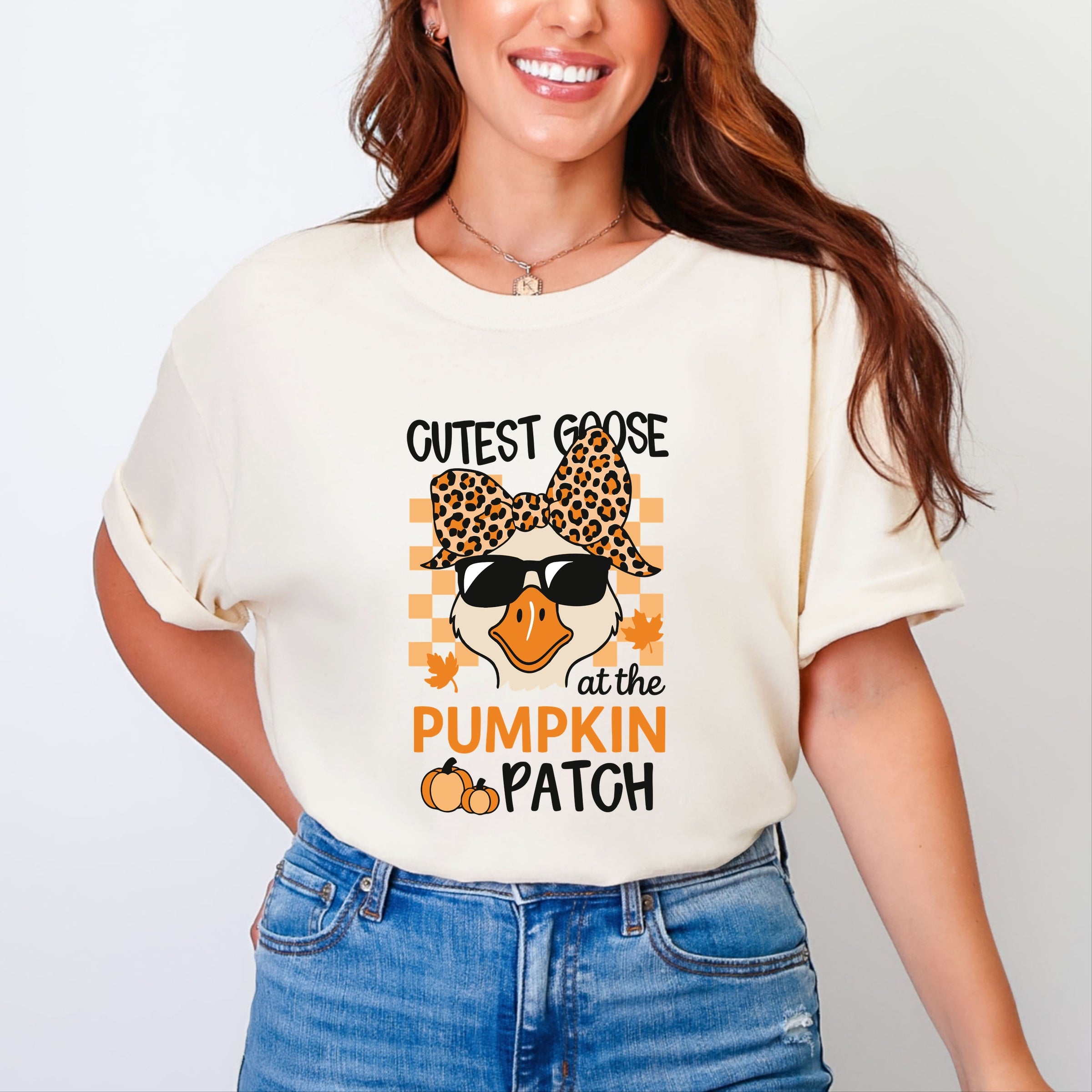 Cutest Goose At The Pumpkin Patch - Womens Garment Dyed Tee