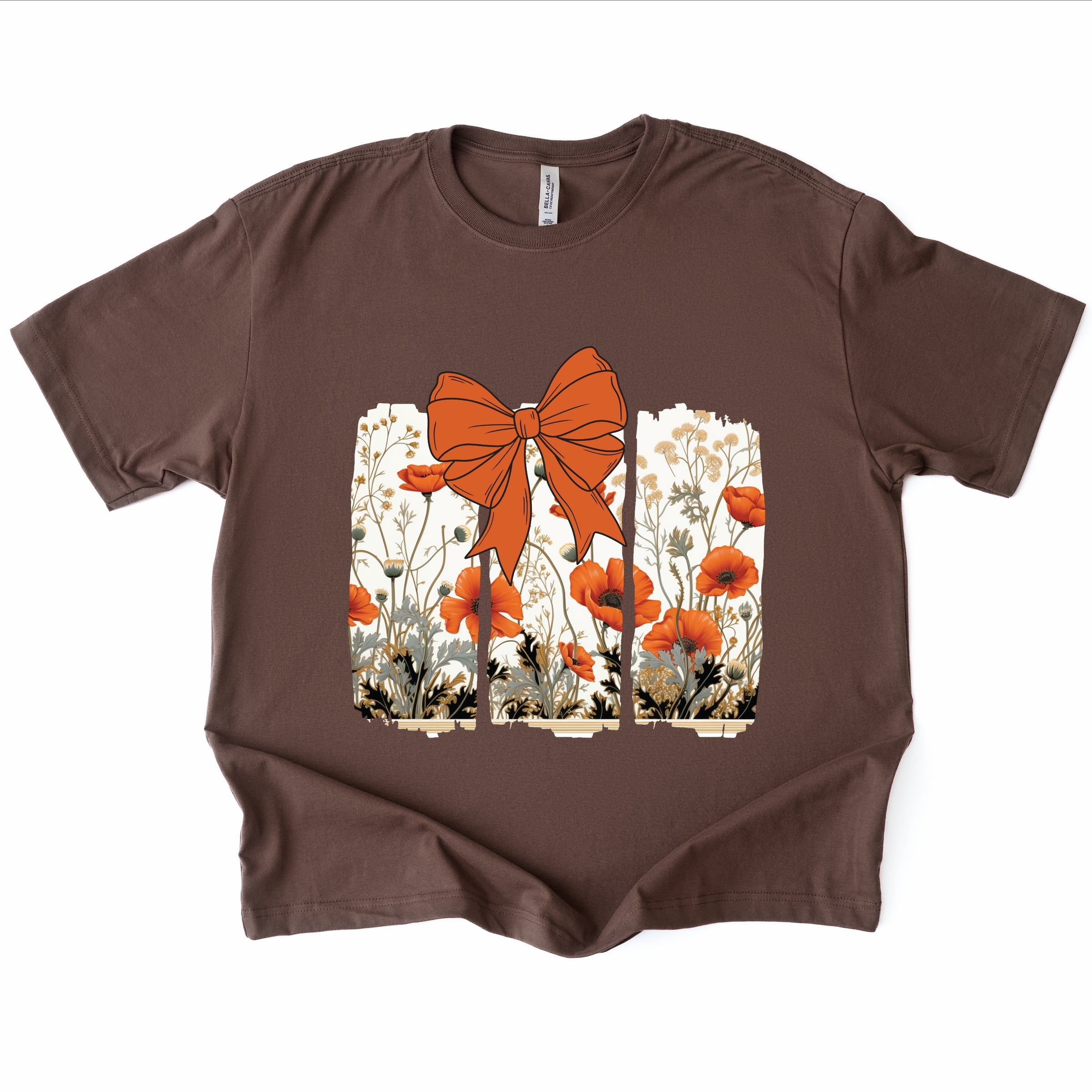 Coquette Fall Floral Orange - Womens Heavyweight Tee