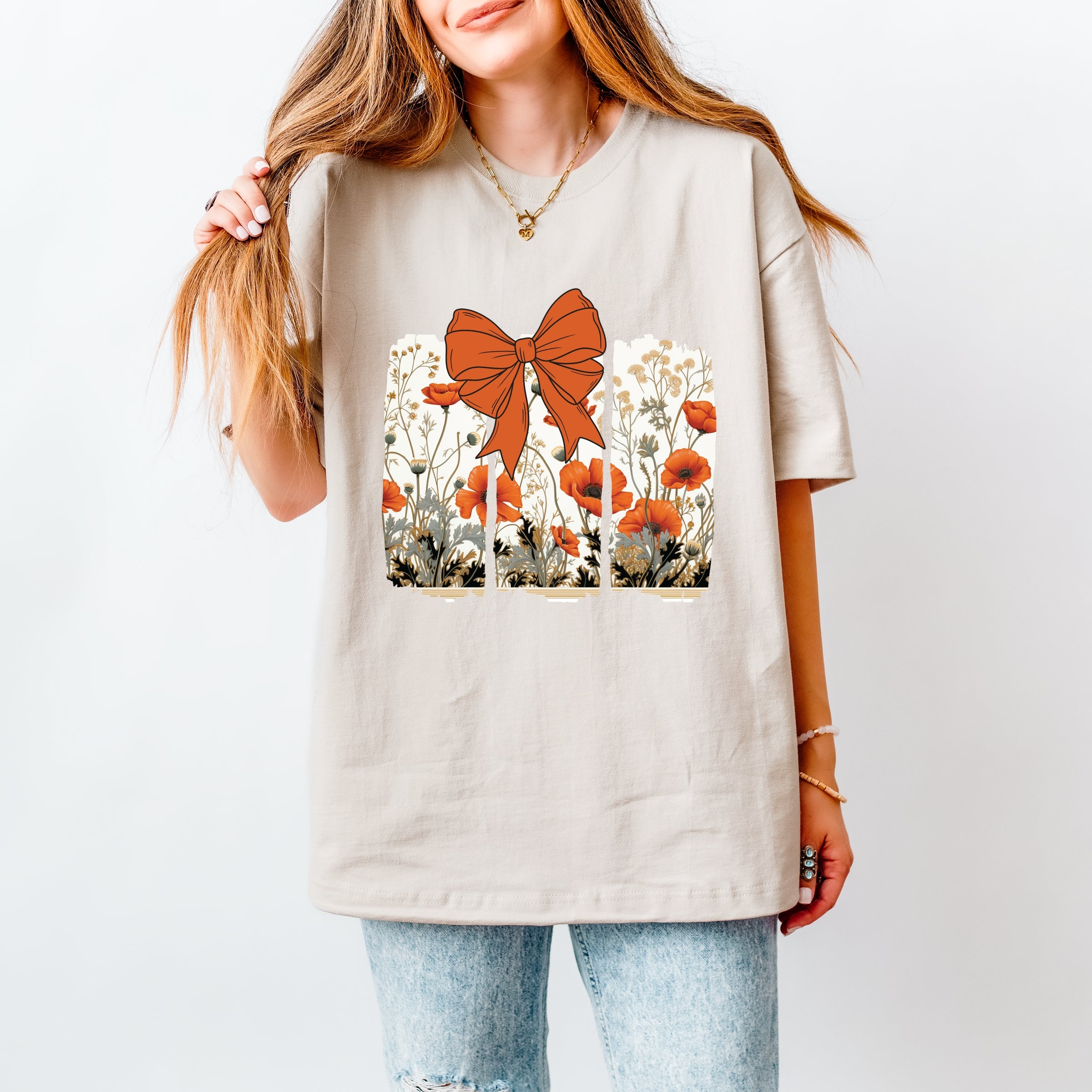 Coquette Fall Floral Orange - Women's Heavyweight Tee