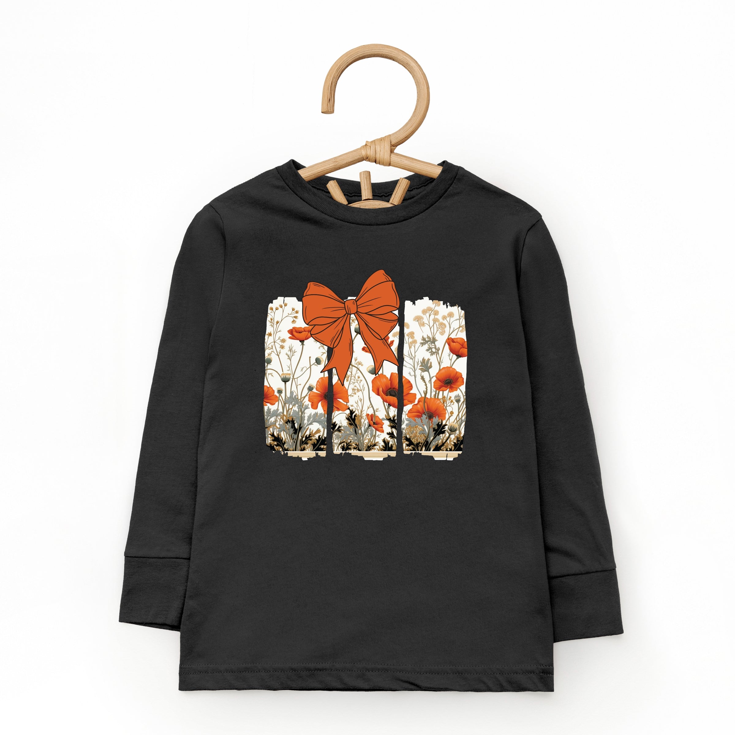 Coquette Fall Floral Orange - Toddler Long Sleeve Graphic Tee
