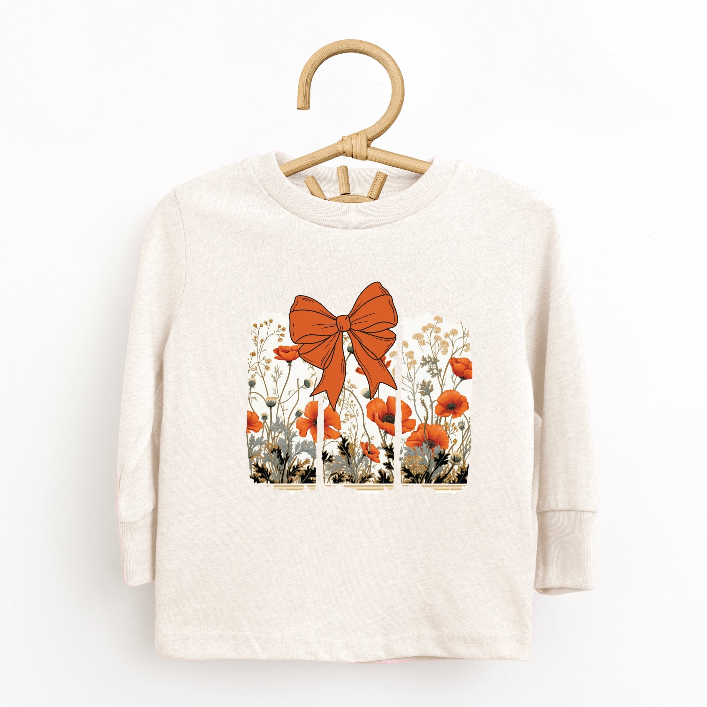 Coquette Fall Floral Orange - Toddler Long Sleeve Graphic Tee