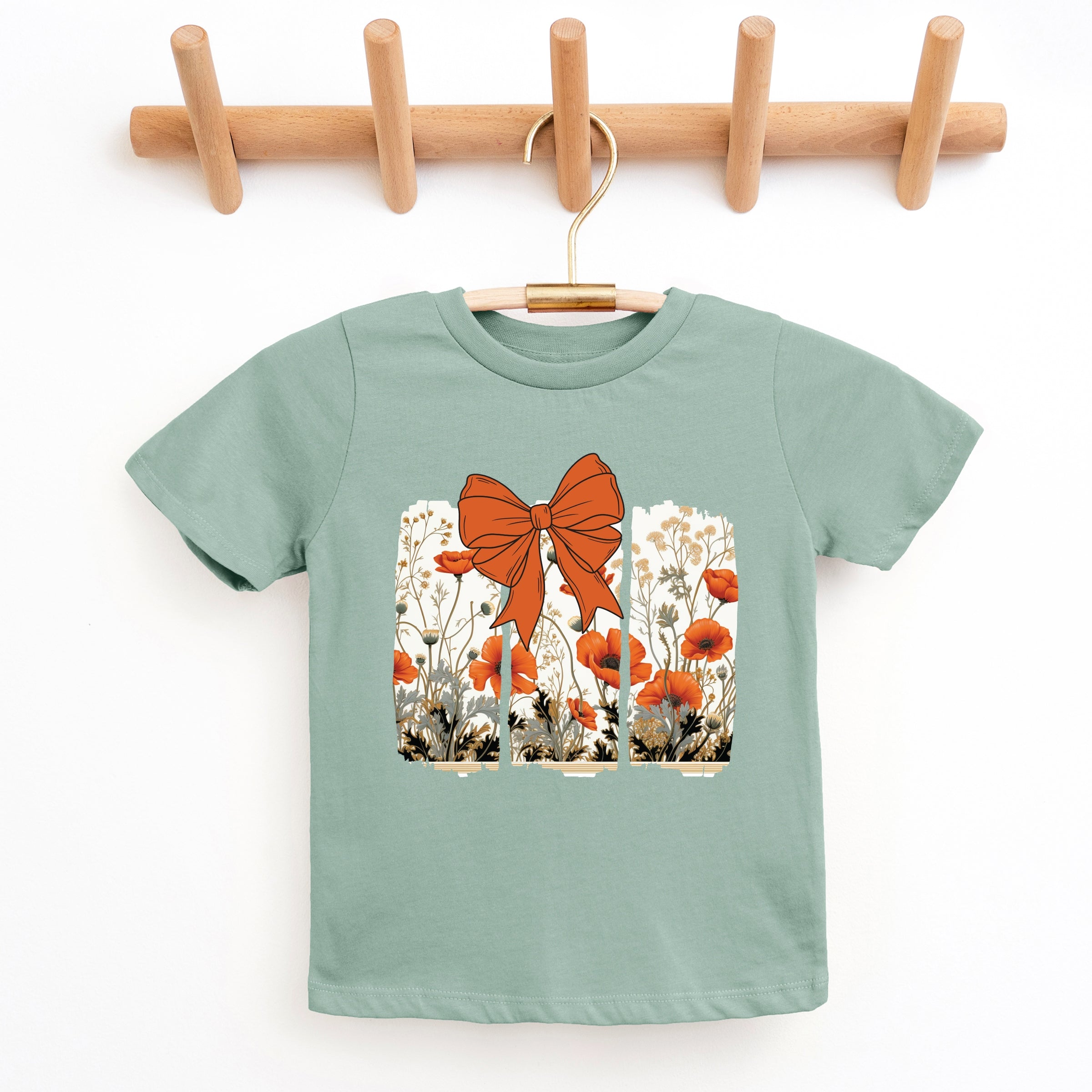 Coquette Fall Floral Orange - Youth Short Sleeve Graphic T-Shirt