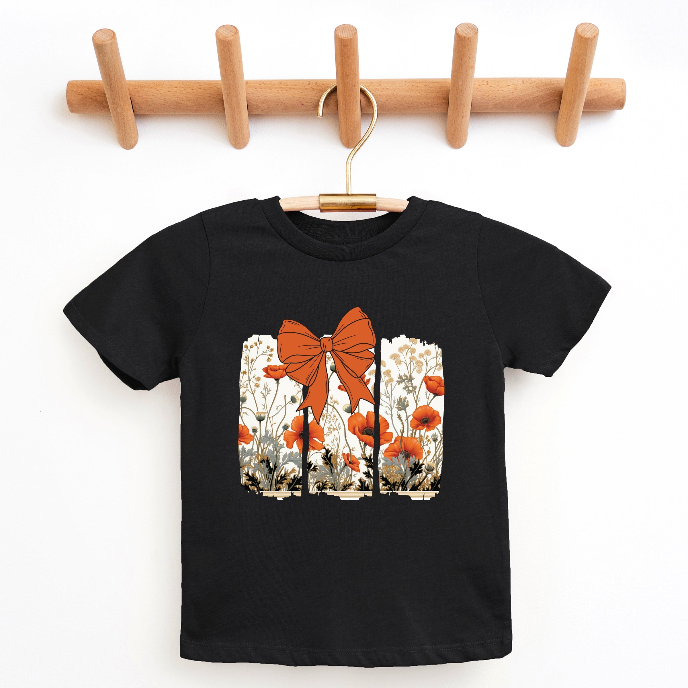 Coquette Fall Floral Orange - Youth Short Sleeve Graphic T-Shirt