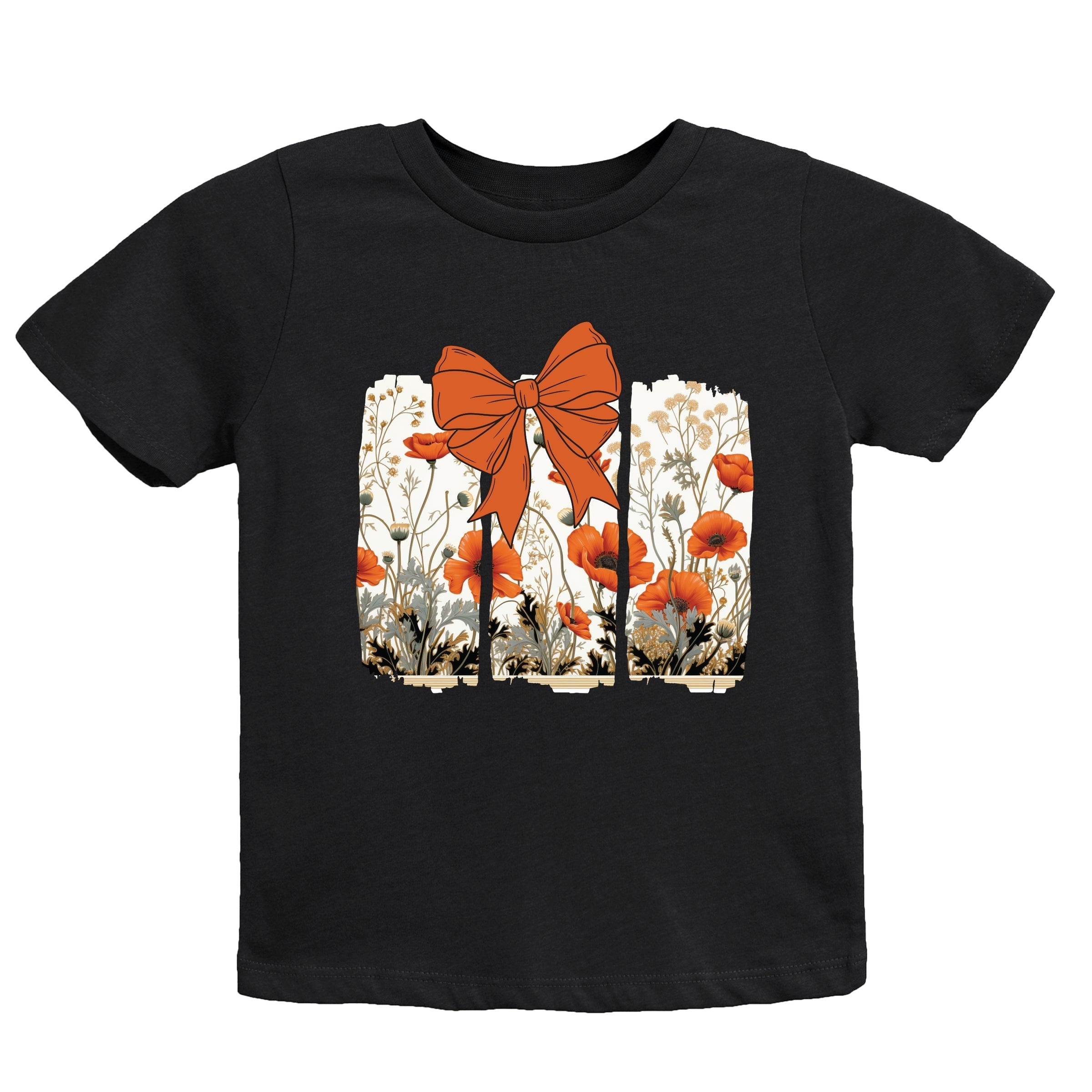 Coquette Fall Floral Orange - Youth Short Sleeve Graphic T-Shirt