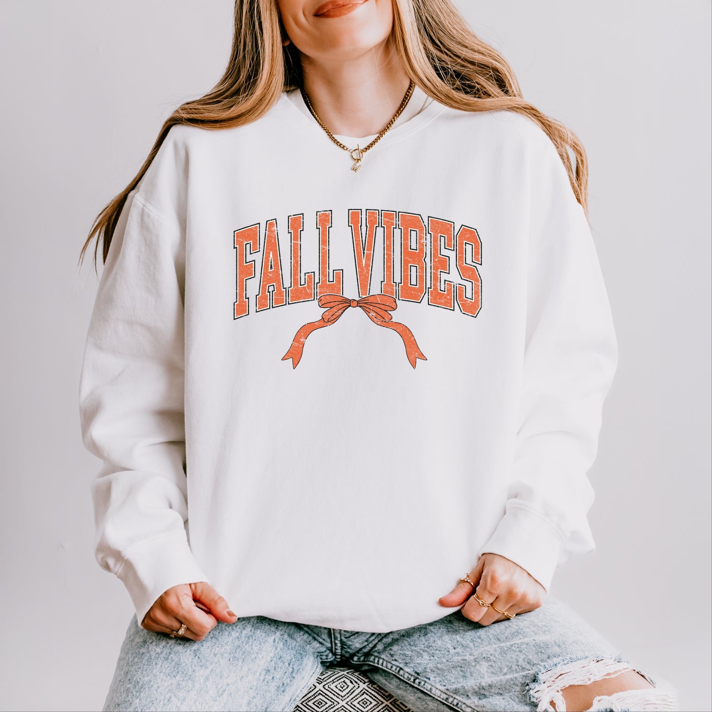 Varsity Fall Vibes Coquette - Womens Lightweight Garment Dyed Sweatshirt