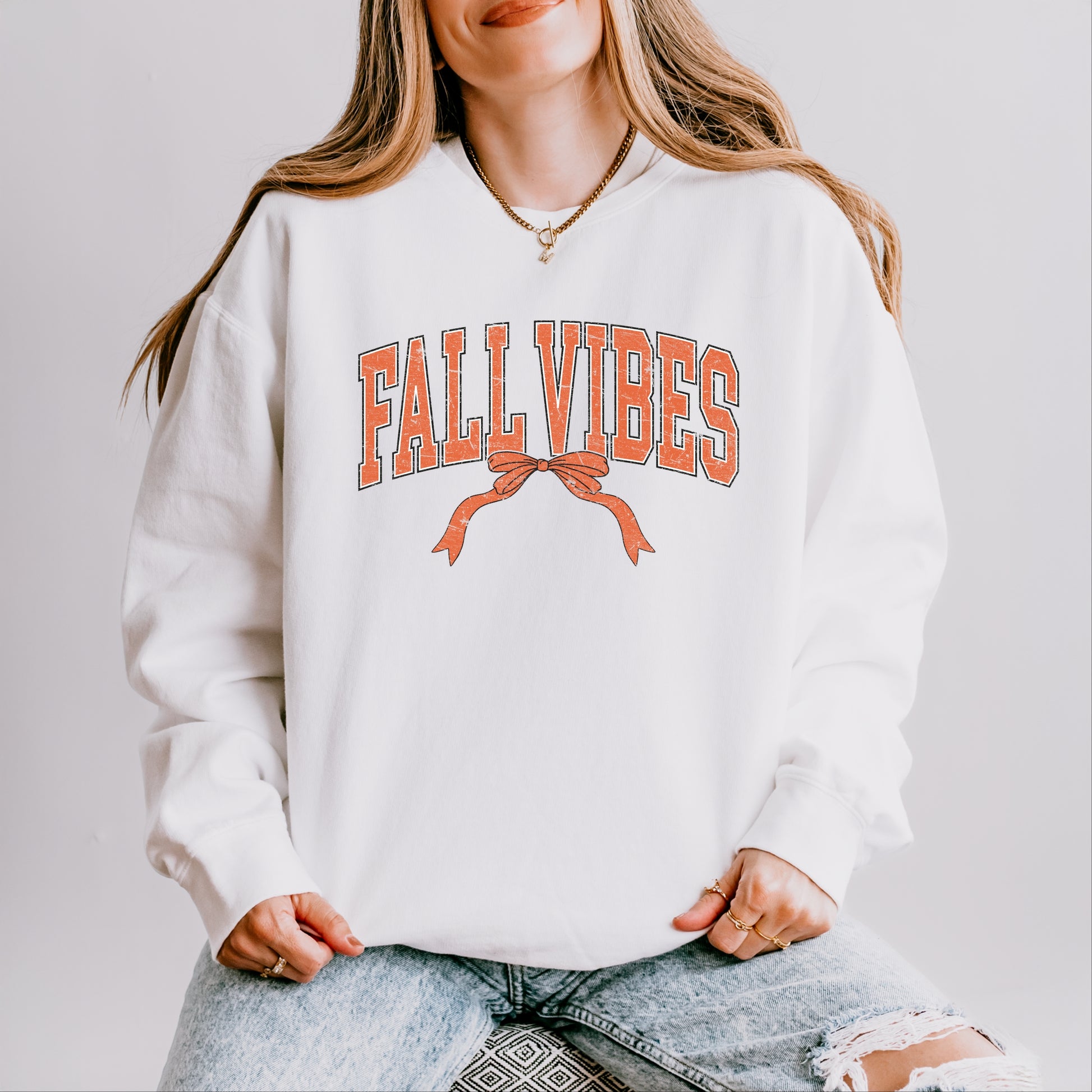 Varsity Fall Vibes Coquette - Womens Lightweight Garment Dyed Sweatshirt