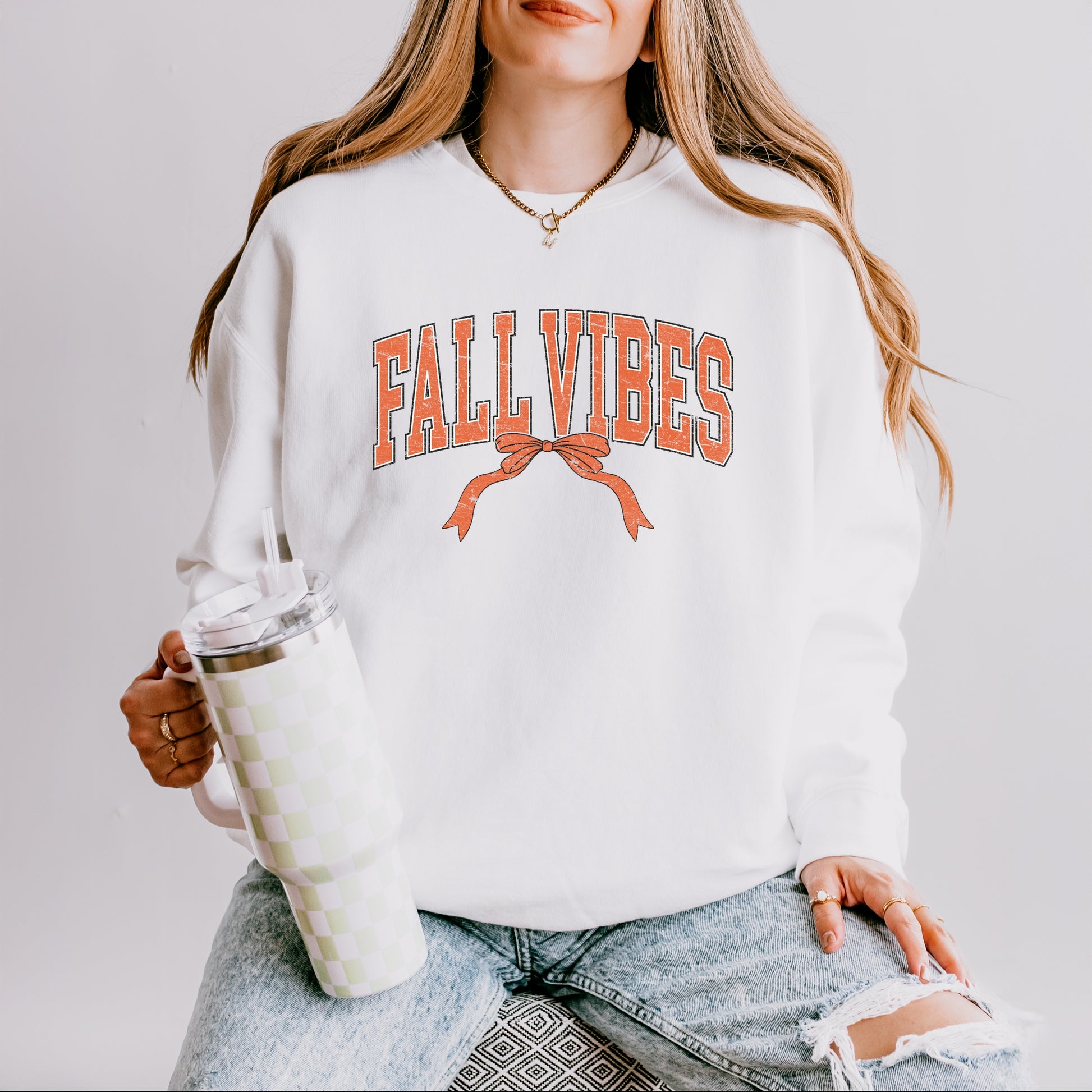 Varsity Fall Vibes Coquette - Womens Lightweight Garment Dyed Sweatshirt