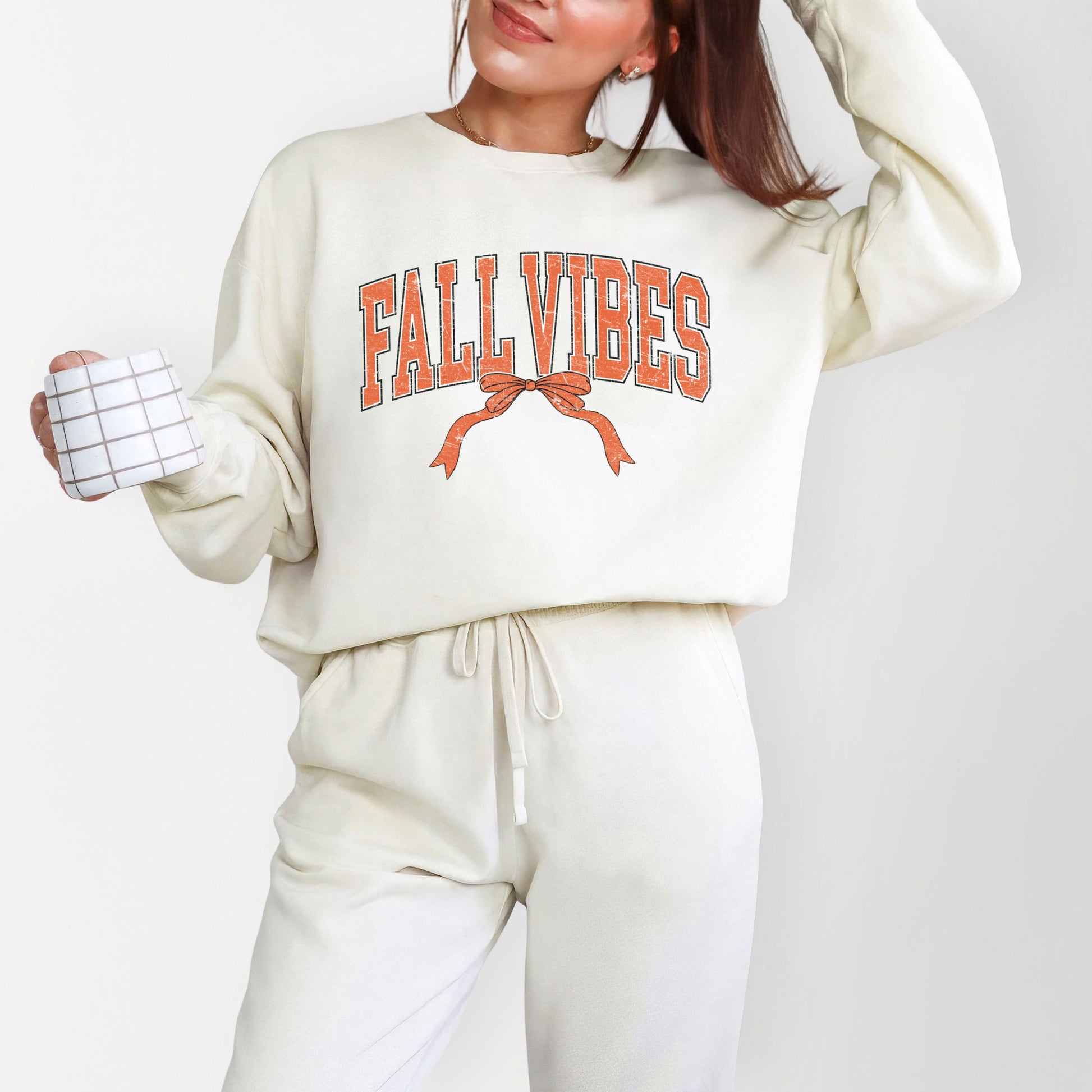 Varsity Fall Vibes Coquette - Womens Lightweight Garment Dyed Sweatshirt
