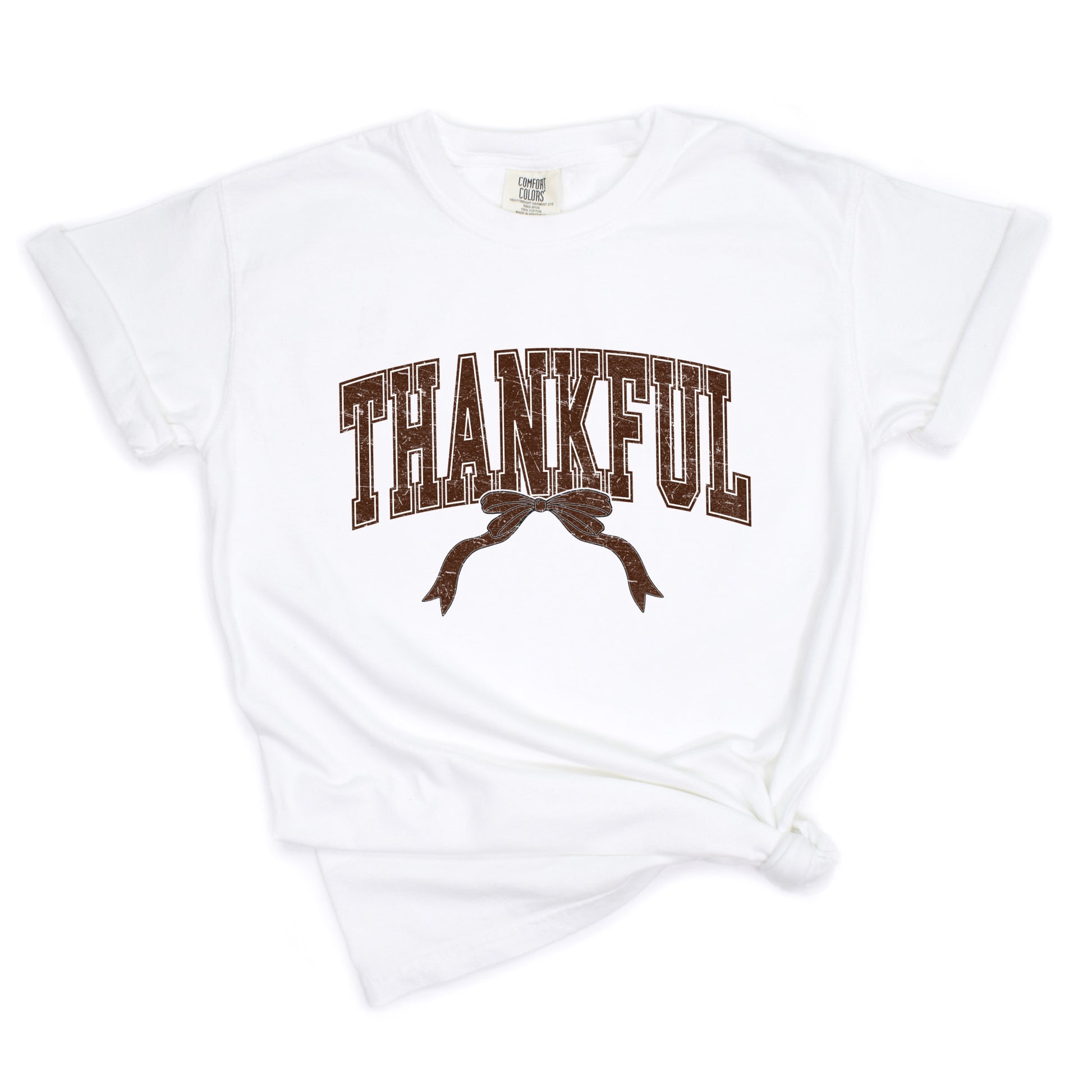 Varsity Thankful Coquette - Womens Garment Dyed Tee
