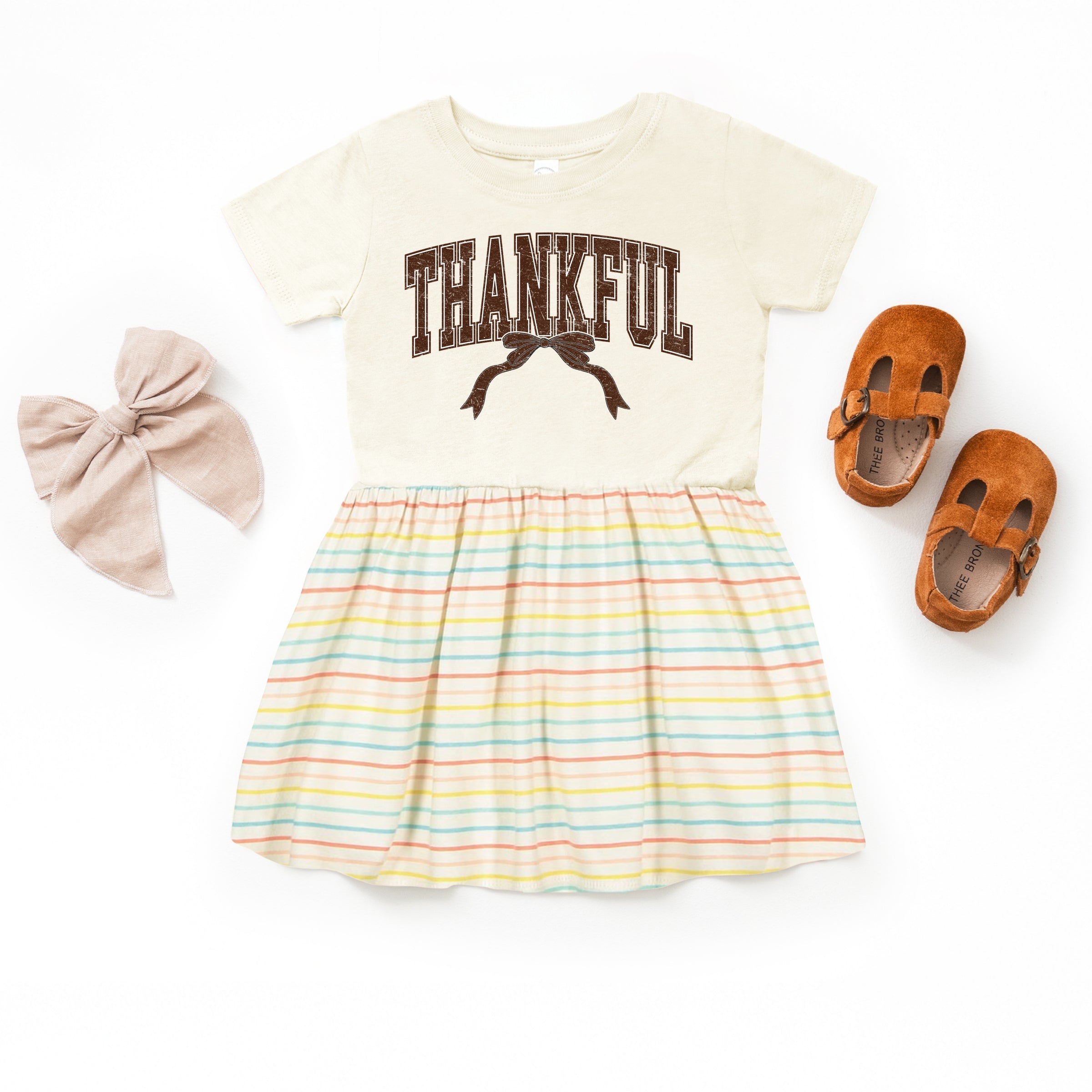Varsity Thankful Coquette - Toddler Graphic Dress and Infant Dress