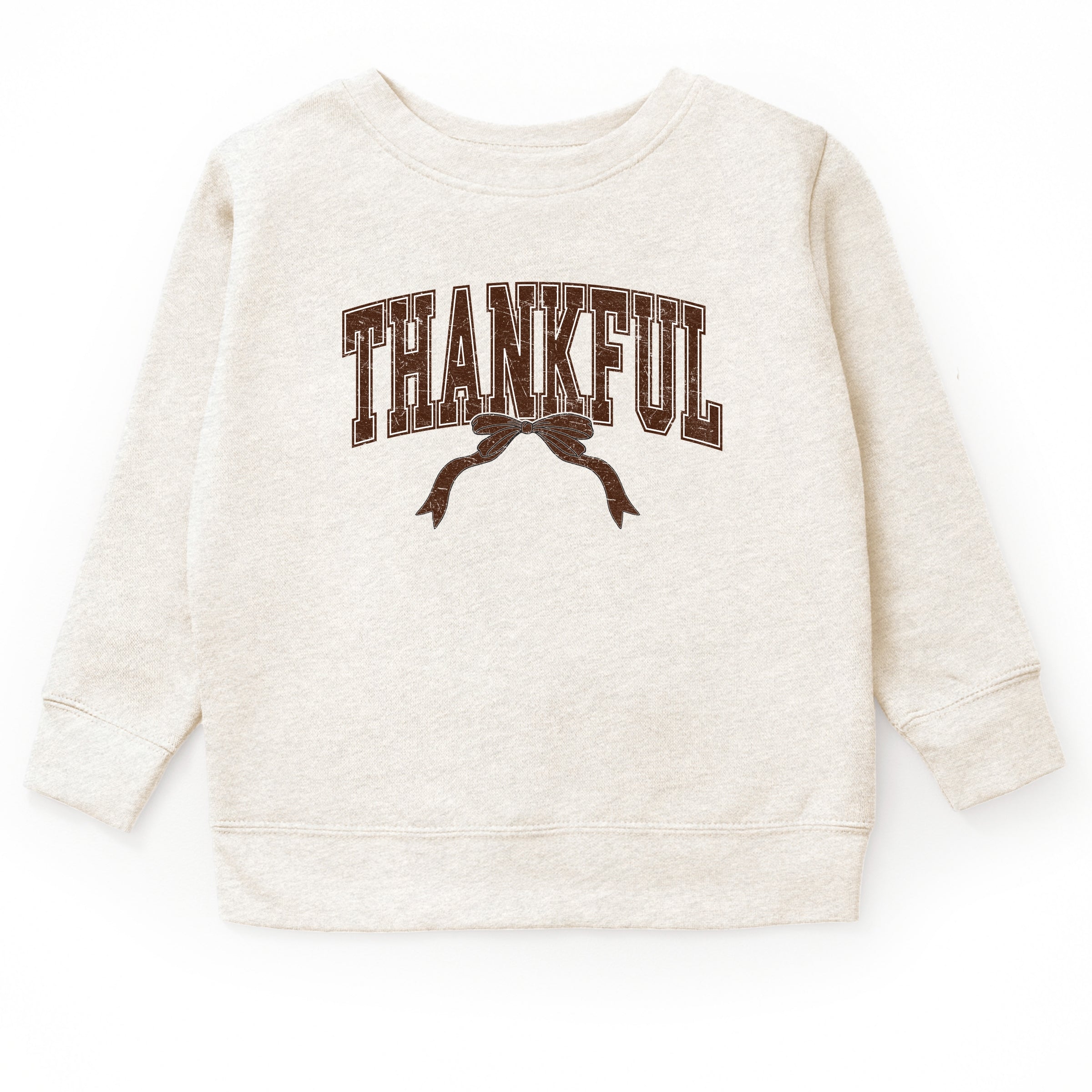 Varsity Thankful Coquette - Toddler Graphic Sweatshirt and Youth Graphic Sweatshirt