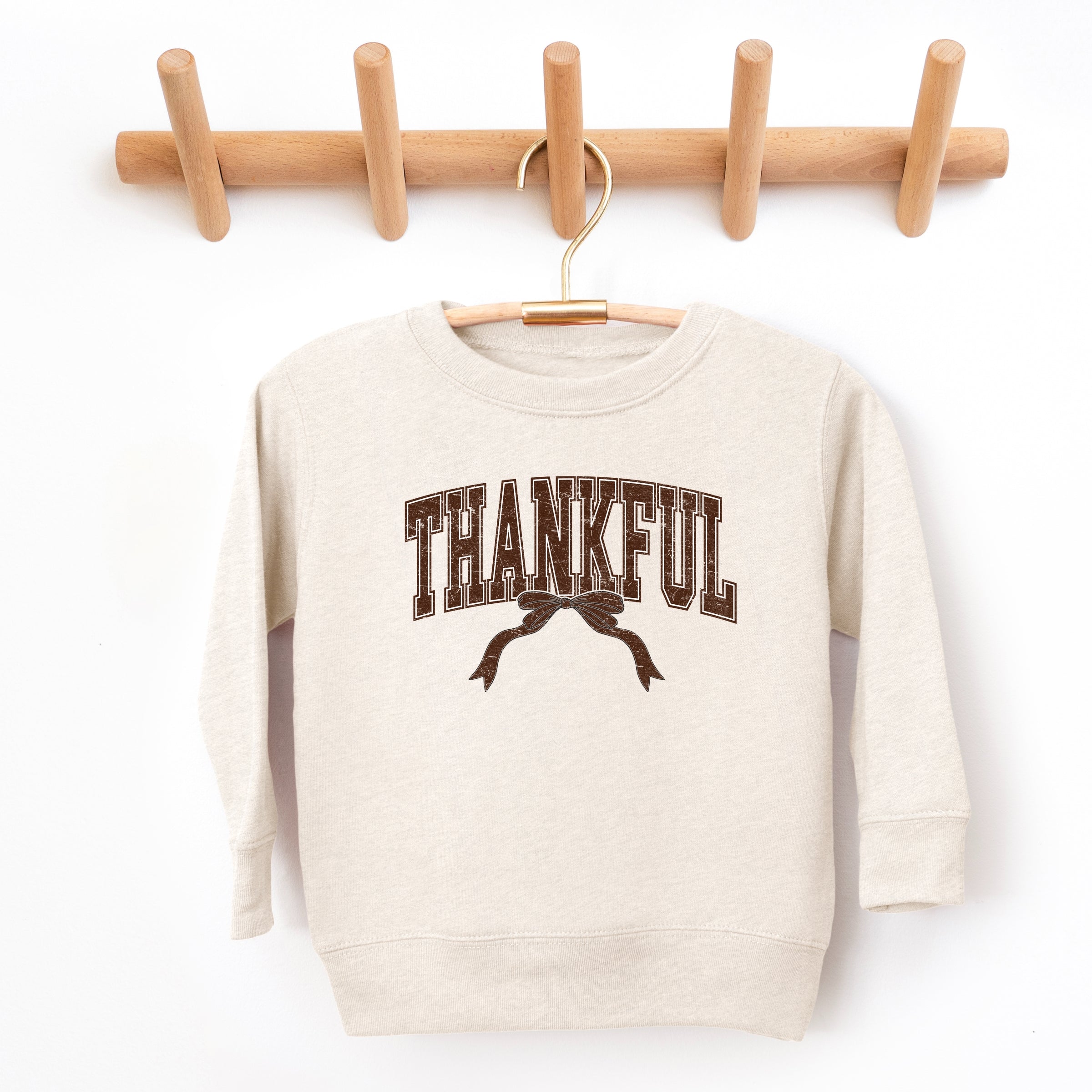 Varsity Thankful Coquette - Toddler Graphic Sweatshirt and Youth Graphic Sweatshirt