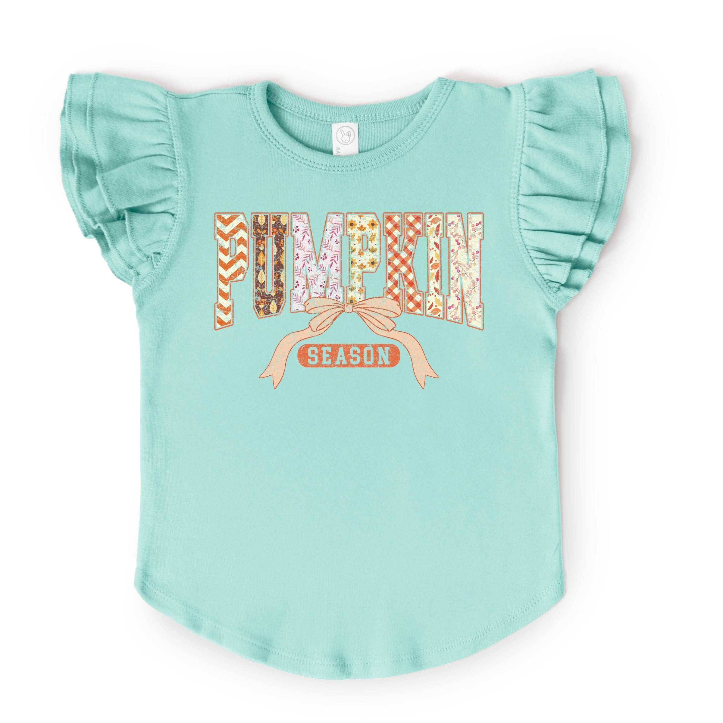 Pumpkin Season Patterns - Flutter Sleeve Graphic T-Shirt