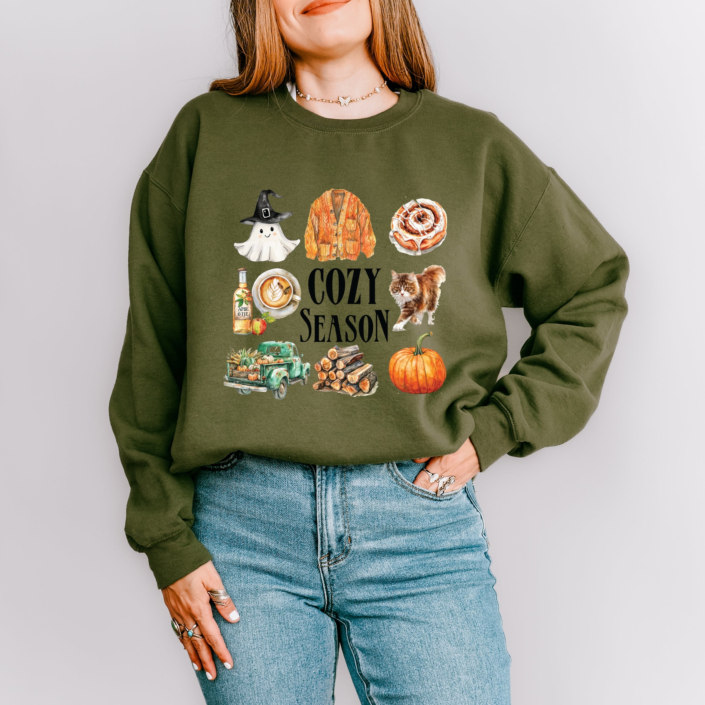 Cozy Season Watercolor Icons - Women's Sweatshirt