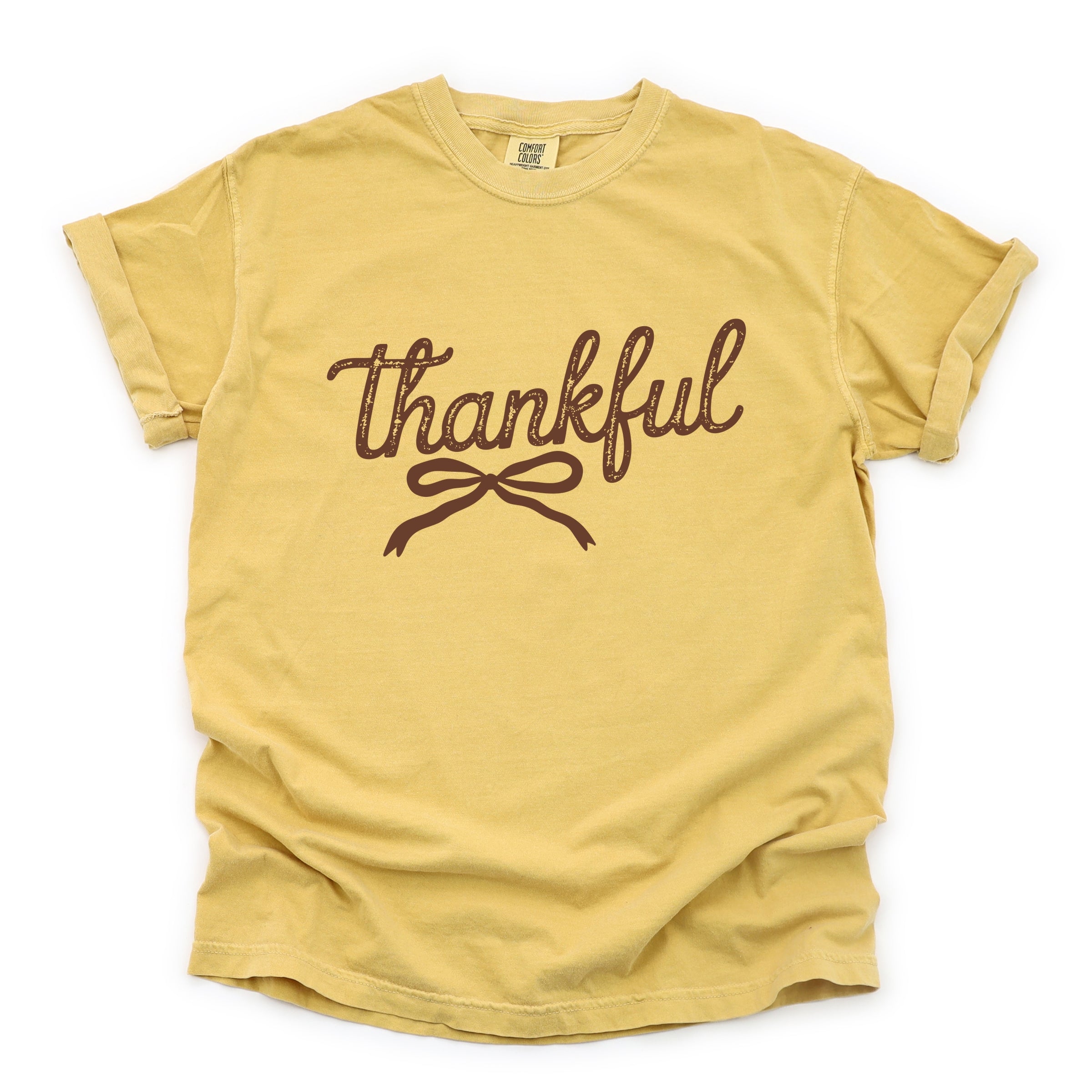 Thankful Coquette Distressed - Womens Garment Dyed Tee