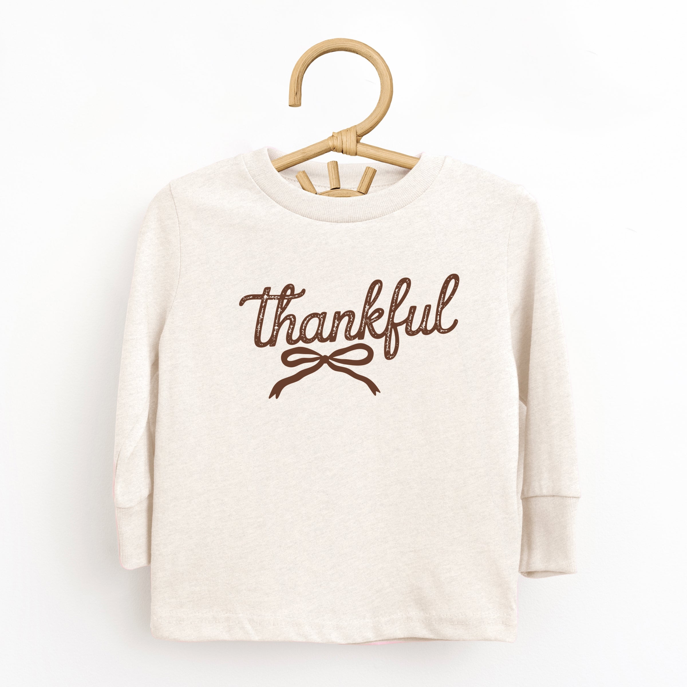 Thankful Coquette Distressed - Toddler Long Sleeve Graphic Tee and Youth Long Sleeve Graphic T-Shirt