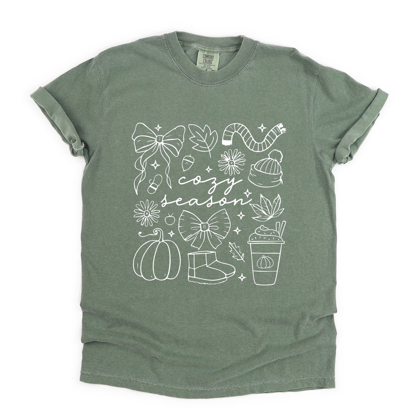 Cozy Season Coquette Icons - Womens Garment Dyed Tee
