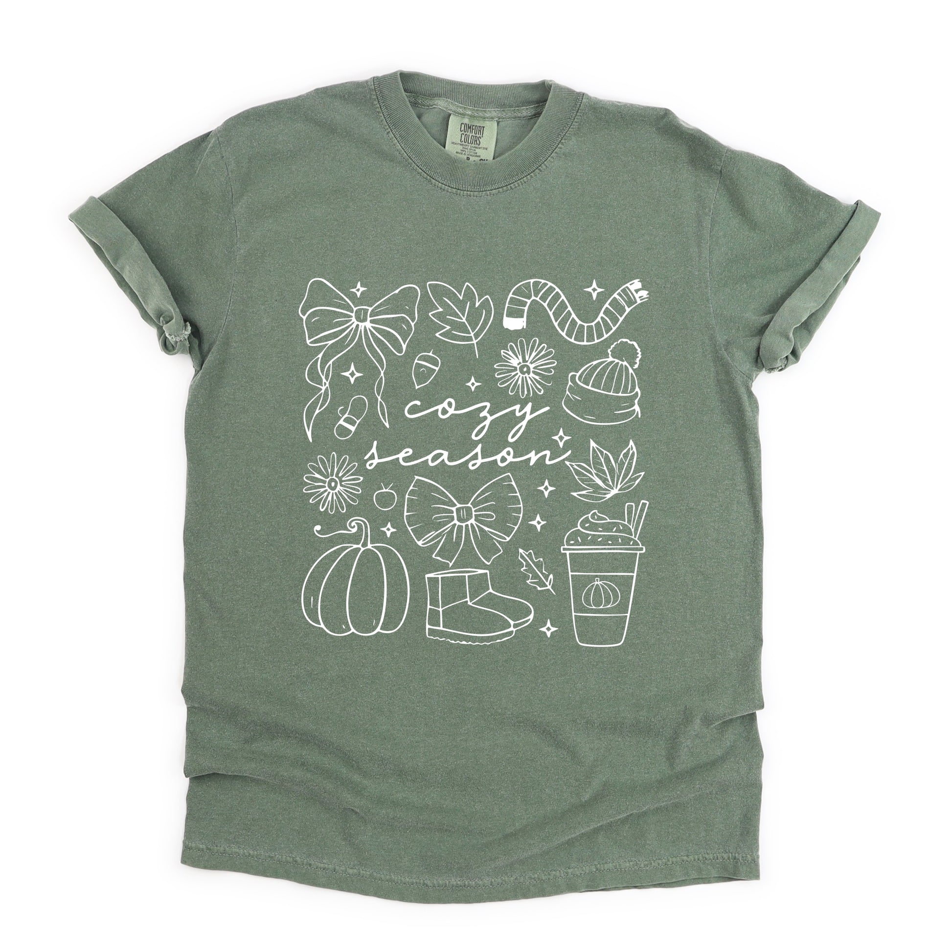 Cozy Season Coquette Icons - Womens Garment Dyed Tee