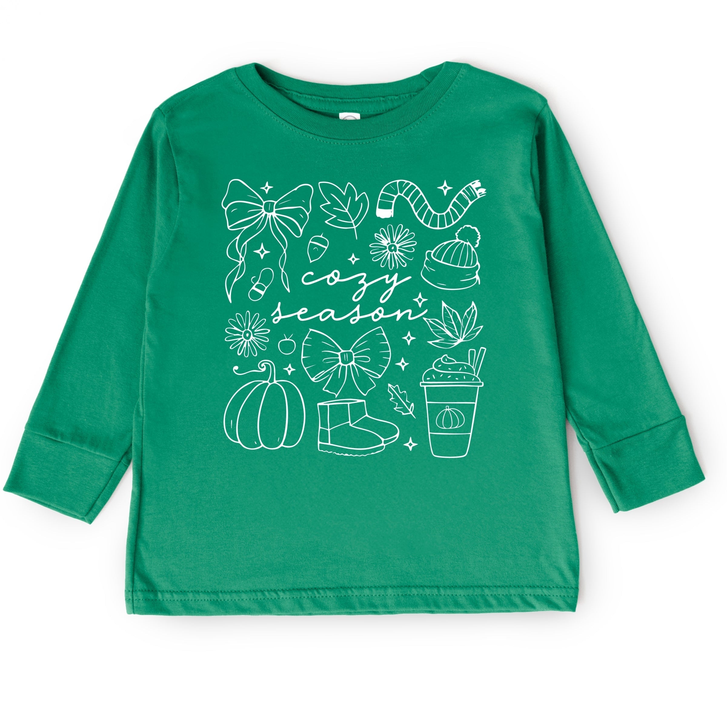 Cozy Season Coquette Icons - Toddler Long Sleeve Graphic Tee and Youth Long Sleeve Graphic T-Shirt