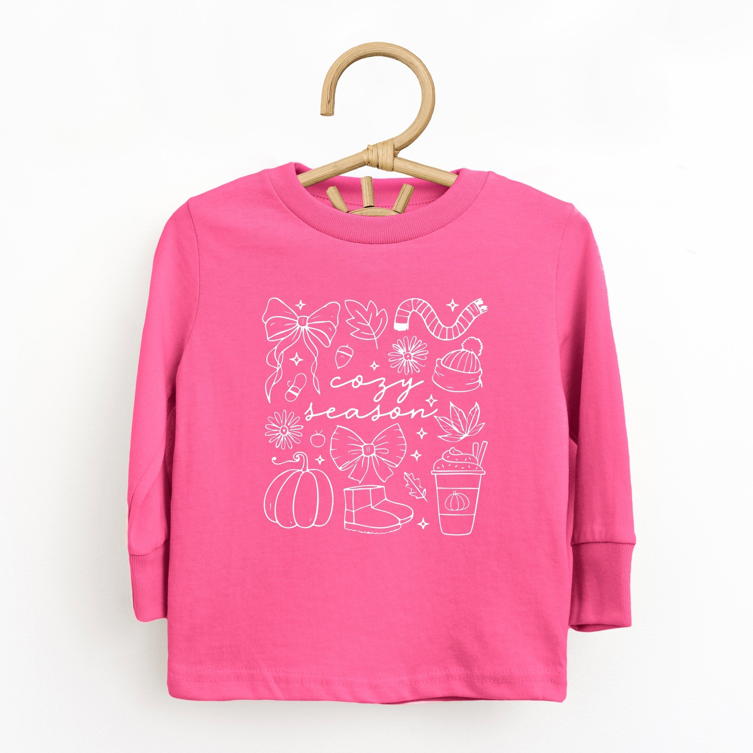 Cozy Season Coquette Icons - Toddler Long Sleeve Graphic Tee and Youth Long Sleeve Graphic T-Shirt